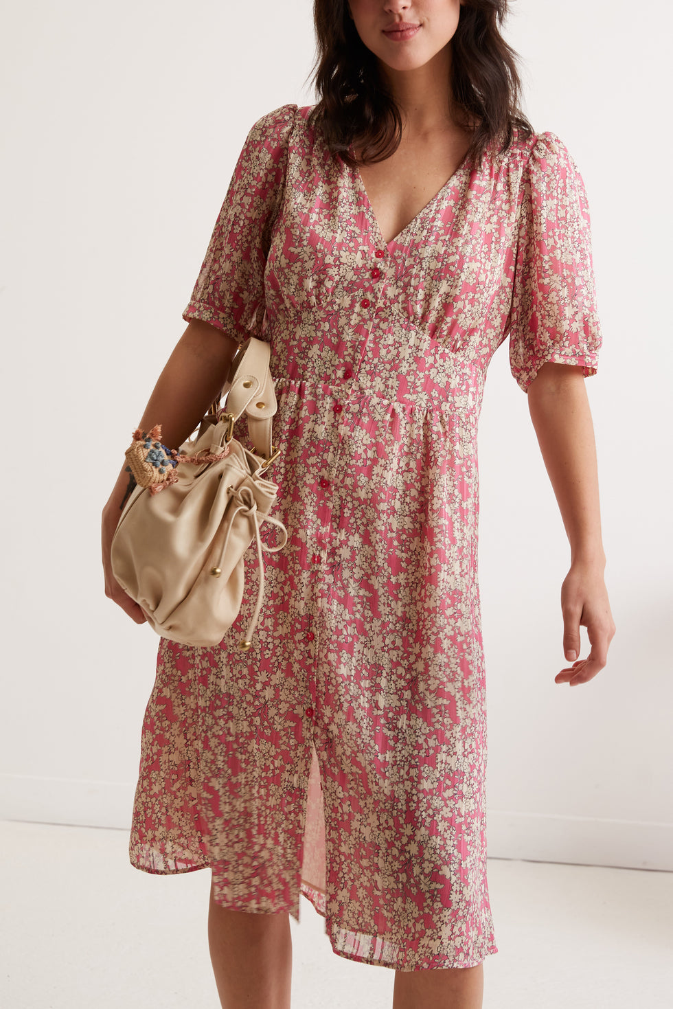 Robe mi-longue à fleurs - JAMES Faume - seconde main