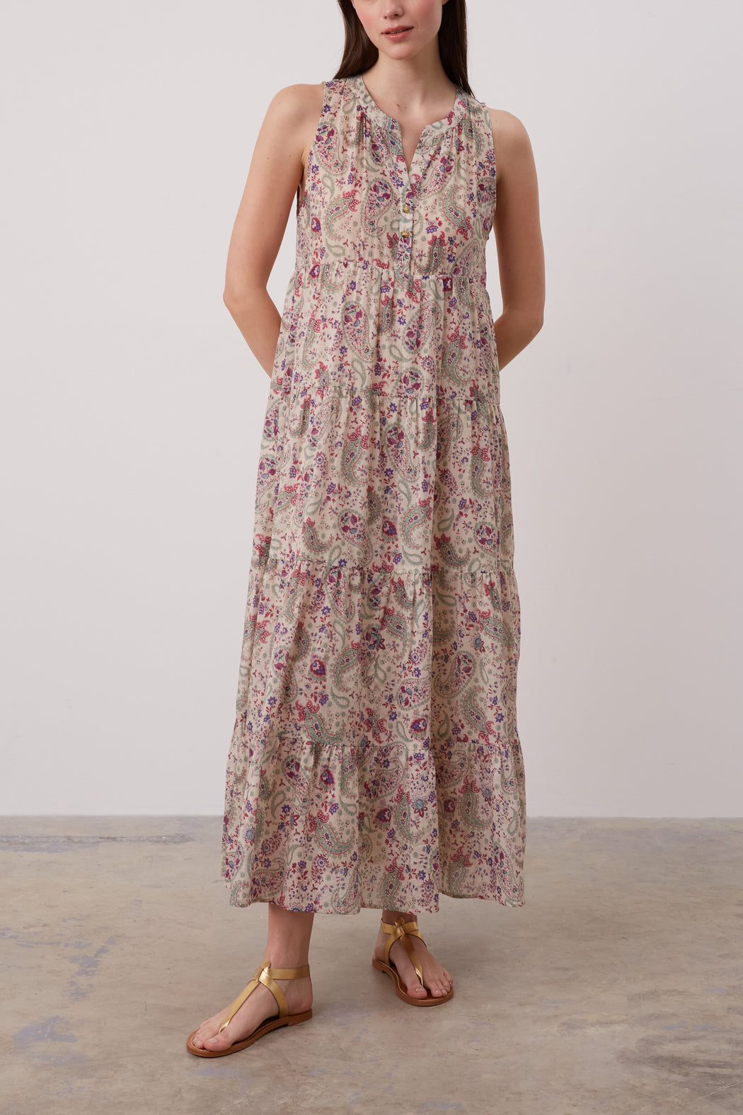 Robe longue en voile de coton - JAHNAEL Faume - seconde main