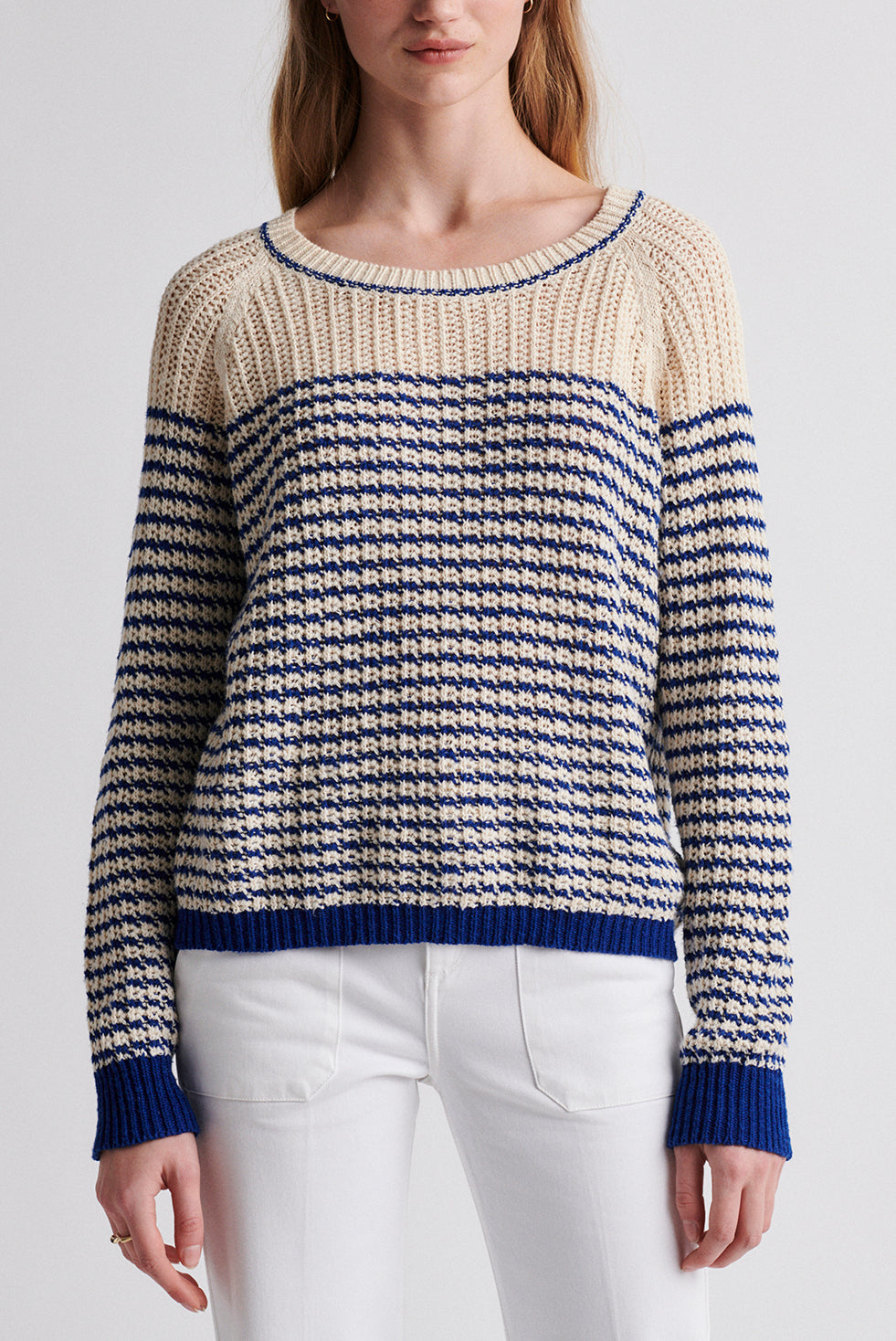 ELVEZIA - Pull à rayures en maille fantaisie Faume - seconde main