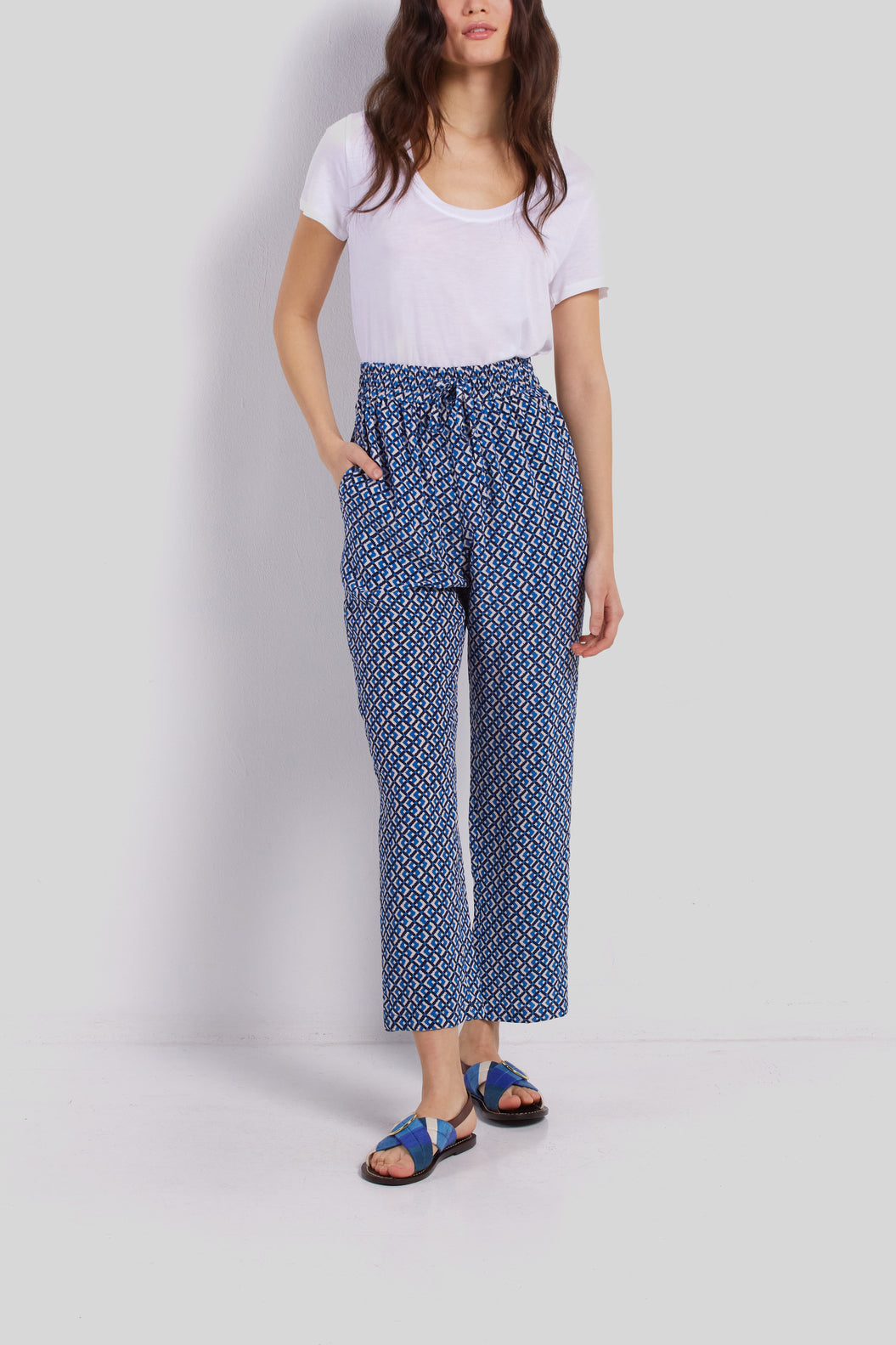 Pantalon en soie à motif - EMMA Faume - seconde main