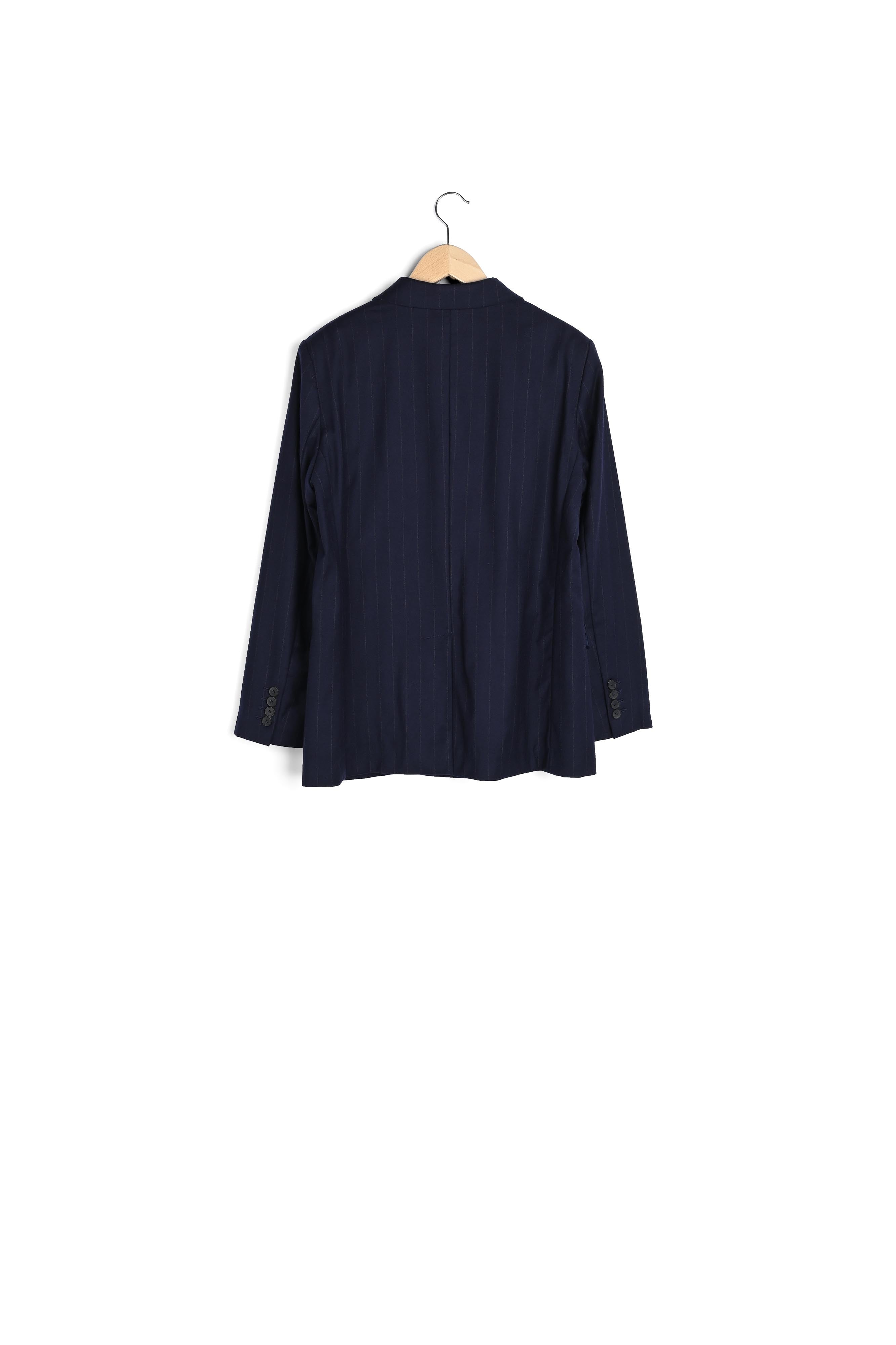 Veste croisée en drap de laine rayé - ÉTIENNE Faume - seconde main