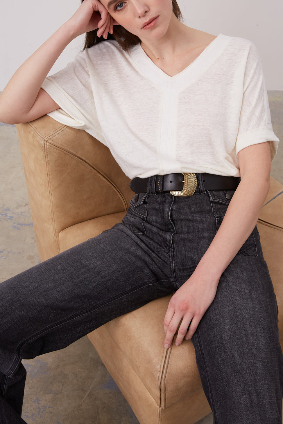 T-Shirt oversize en lin - AGATHA Faume - seconde main