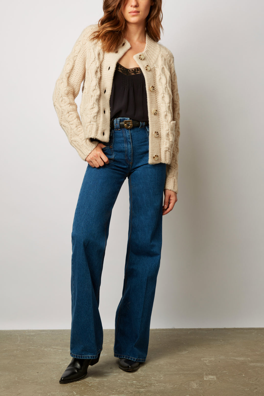 Gilet épais à torsades - LOULOU Faume - seconde main