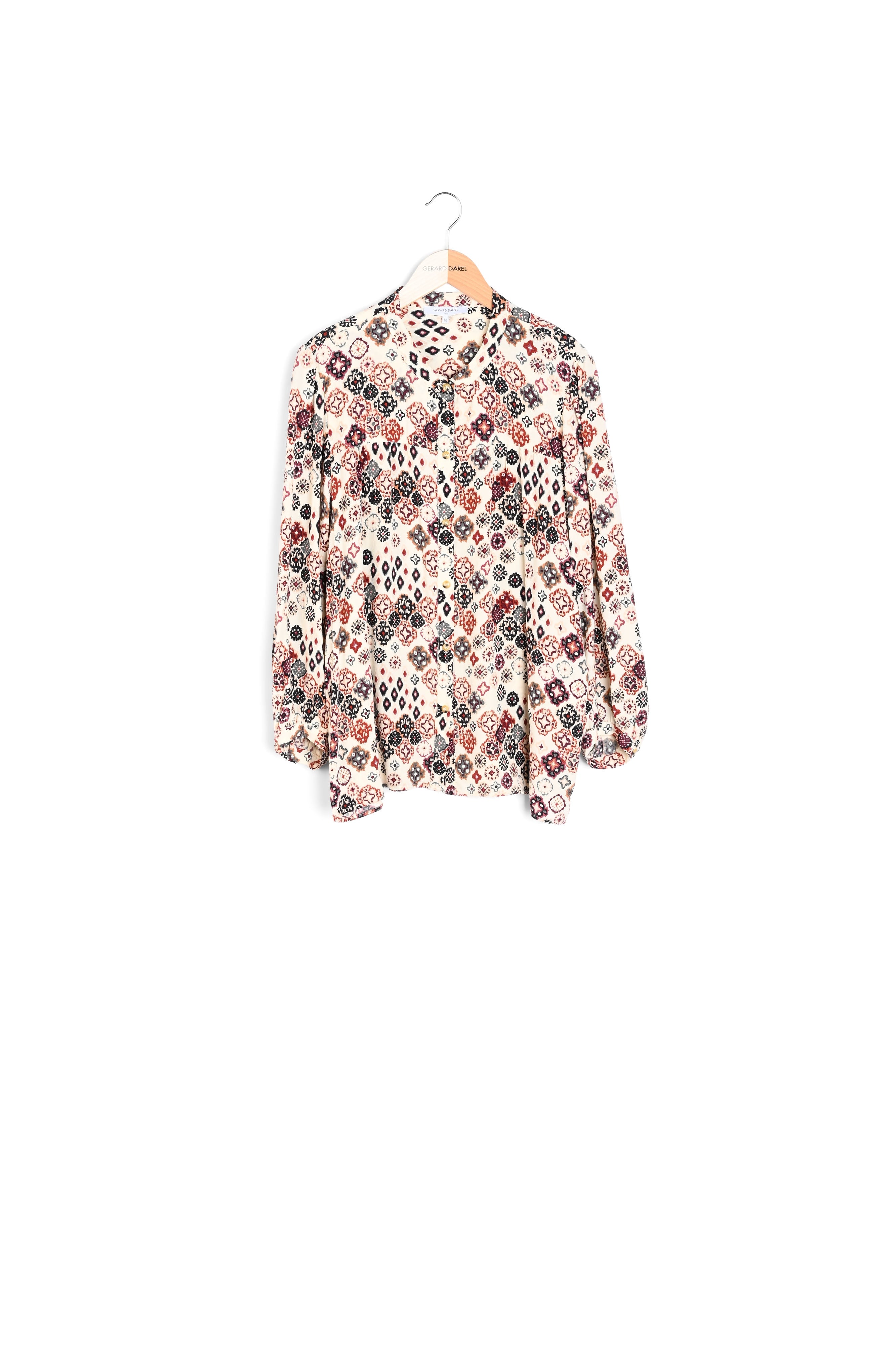 Chemise en crêpe imprimé à motif Ikat - CANCAN Faume - seconde main