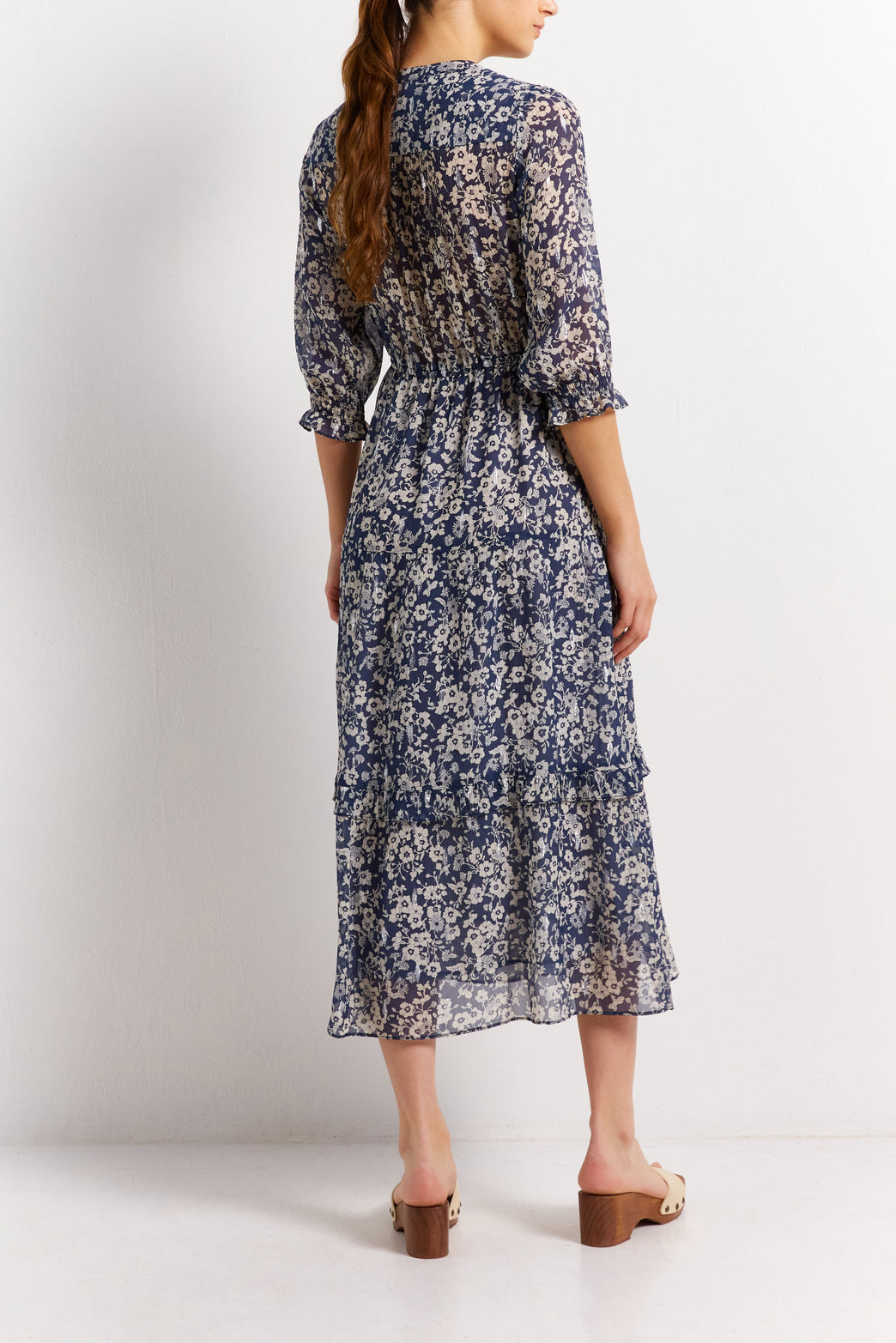 Robe fleurie et fils Lurex - JASMINE Faume - seconde main