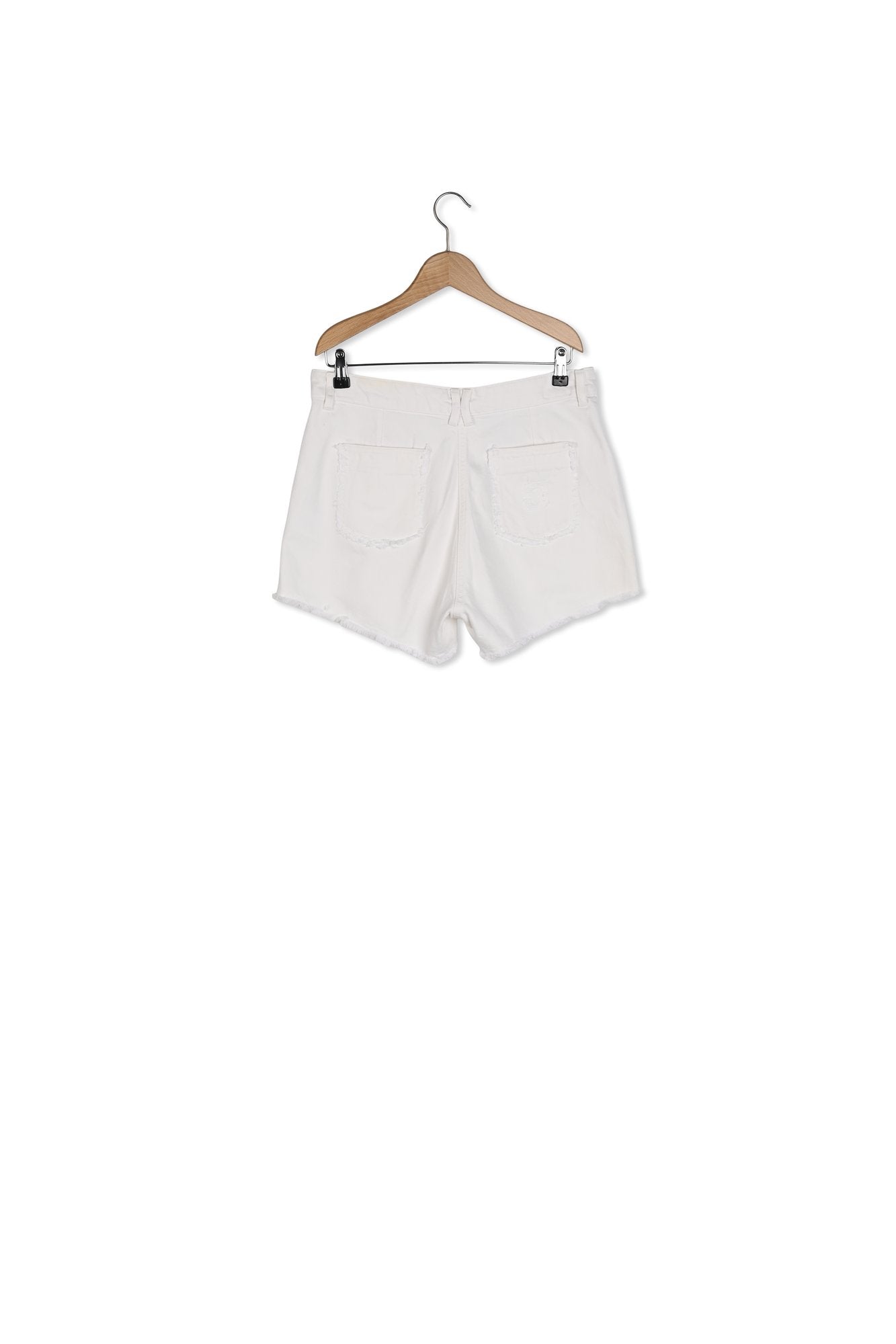 Short écru en denim frangé - FAREL Faume - seconde main