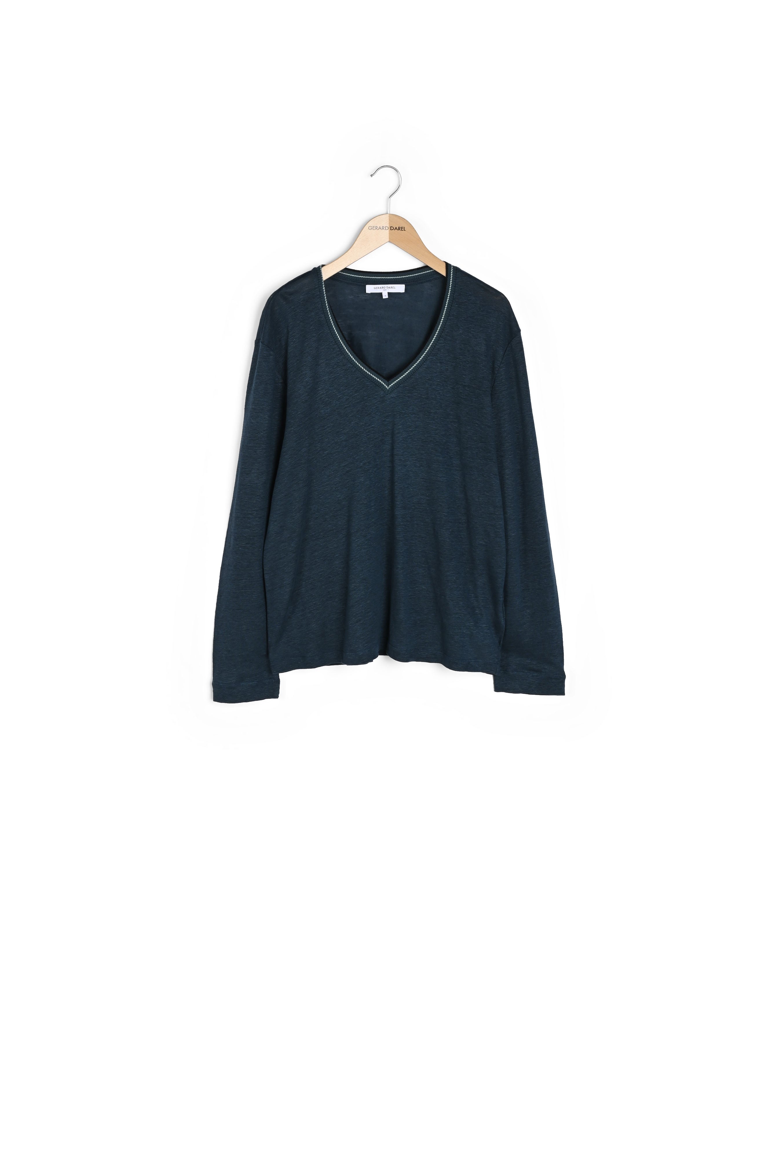 T-shirt en lin col V fantaisie - ADDIE Faume - seconde main