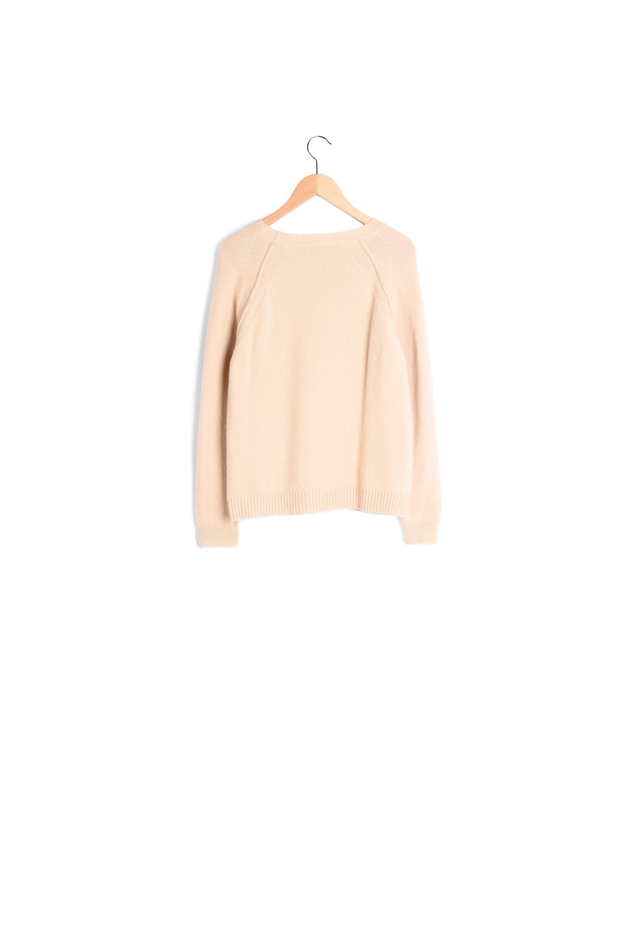 Pull en laine unie et jeux de maille - LINON Faume - seconde main