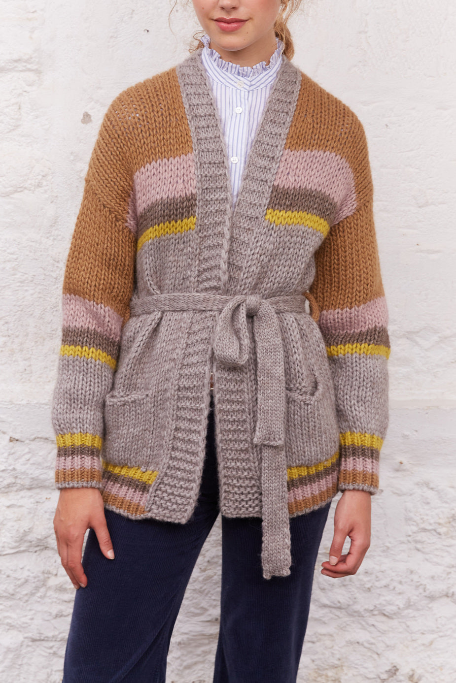 Gilet rayé oversize ceinturé - LAYA Faume - seconde main