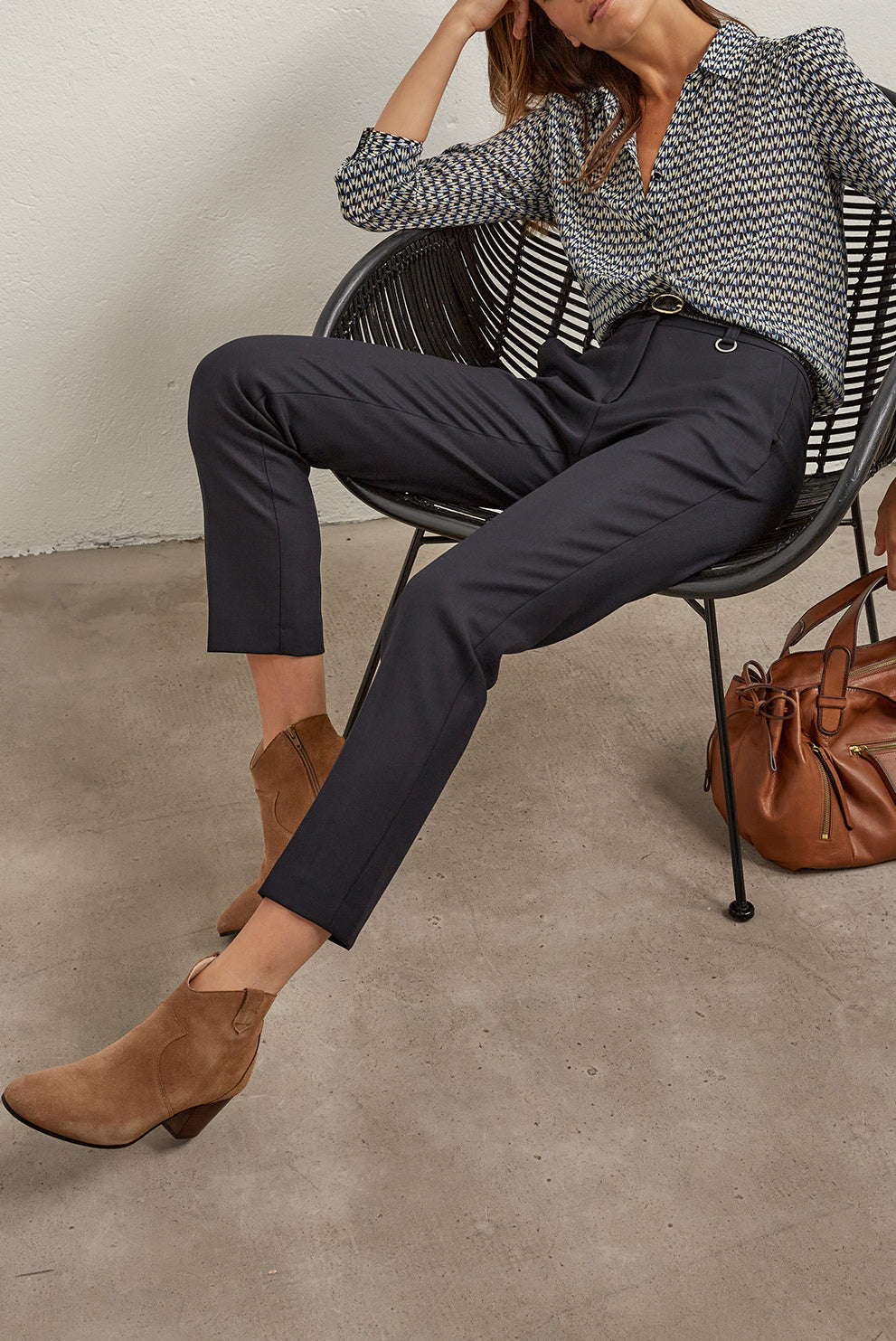 Livia - Pantalon 7/8 en laine mélangée Faume - seconde main