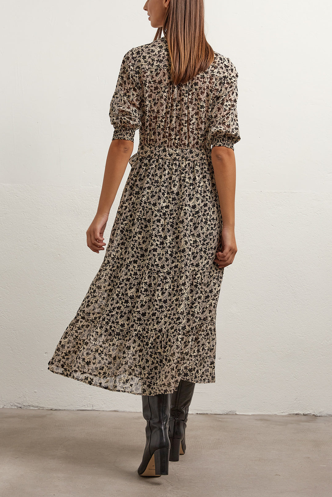 SOLIDEA - Robe longue en mousseline dévorée Faume - seconde main