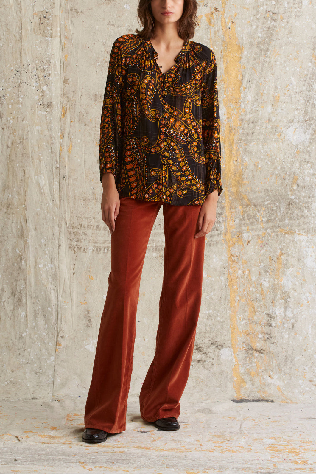 Chemise imprimé 1970s - CLOANE Faume - seconde main