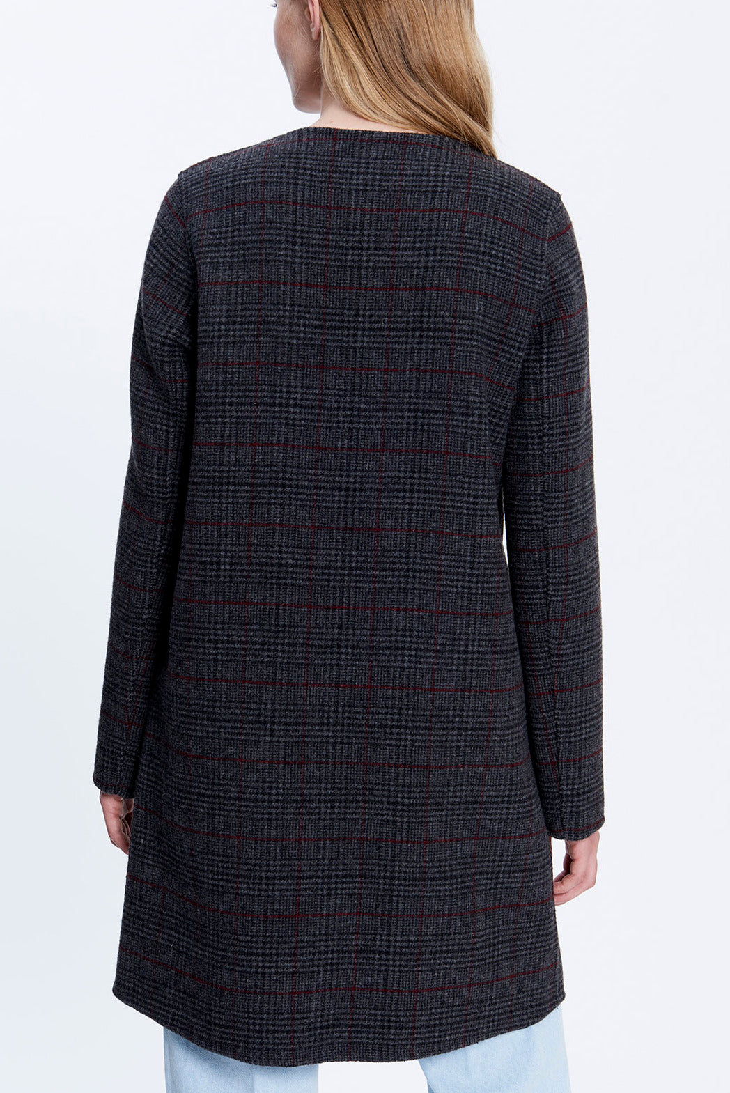 PLUME - Manteau droit imprimé prince-de-galles Faume - seconde main