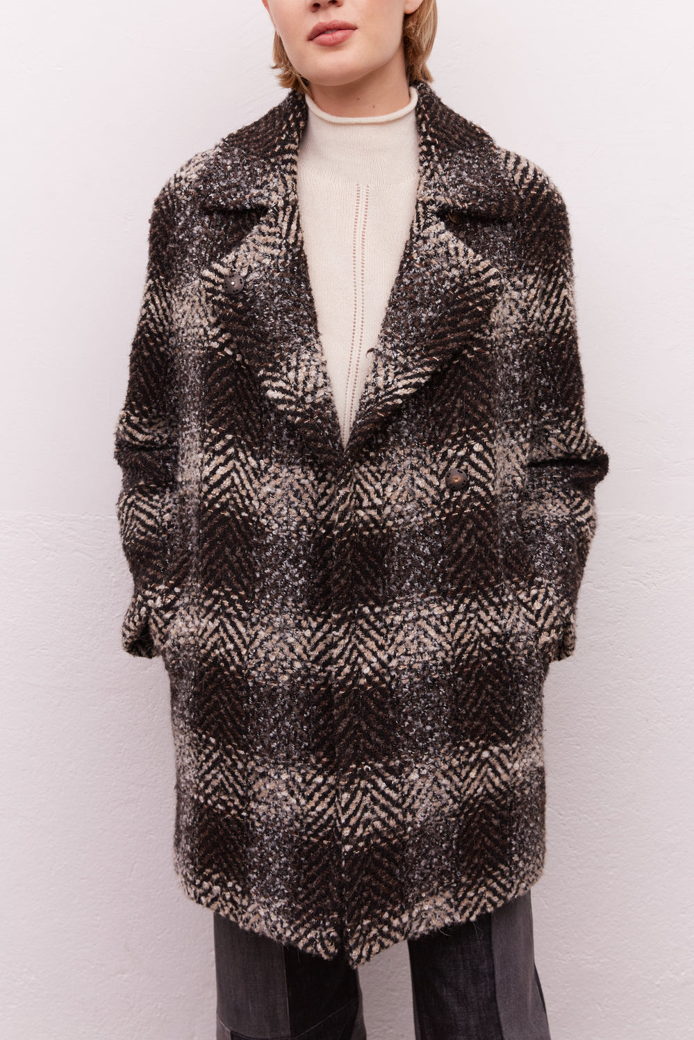 Manteau oversize en tweed - SIANA Faume - seconde main