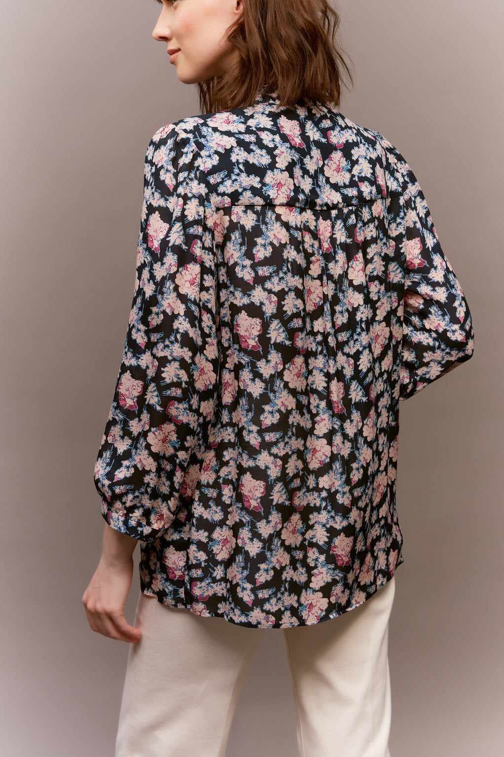 Blouse fluide à l'imprimé floral - CAMELLIA Faume - seconde main