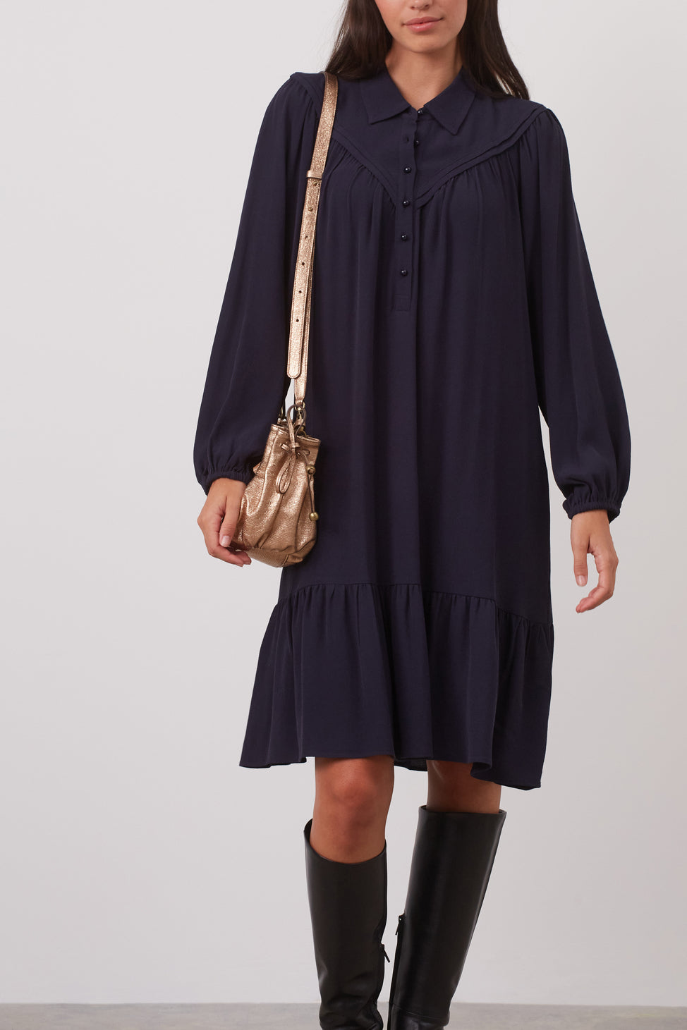 Robe large en crêpe hiver - JAHLYA Faume - seconde main