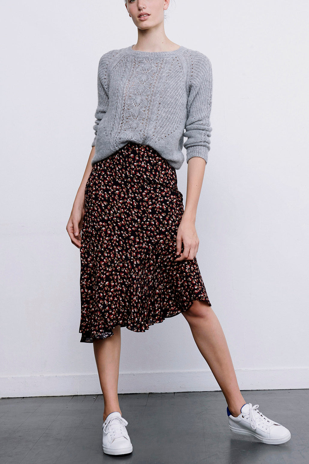 TEVA - Jupe asymétrique en mousseline imprimée Faume - seconde main