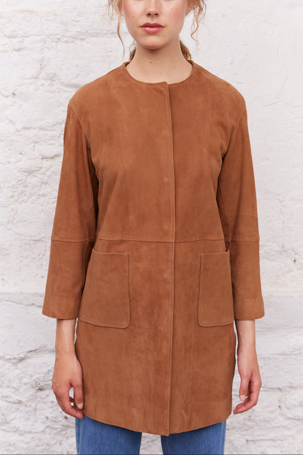 Manteau court en chèvre velours - GIANNA Faume - seconde main