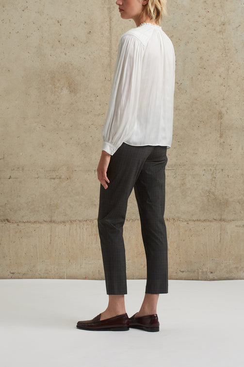 Blouse satinée avec détails plissés - CAROLINE Faume - seconde main