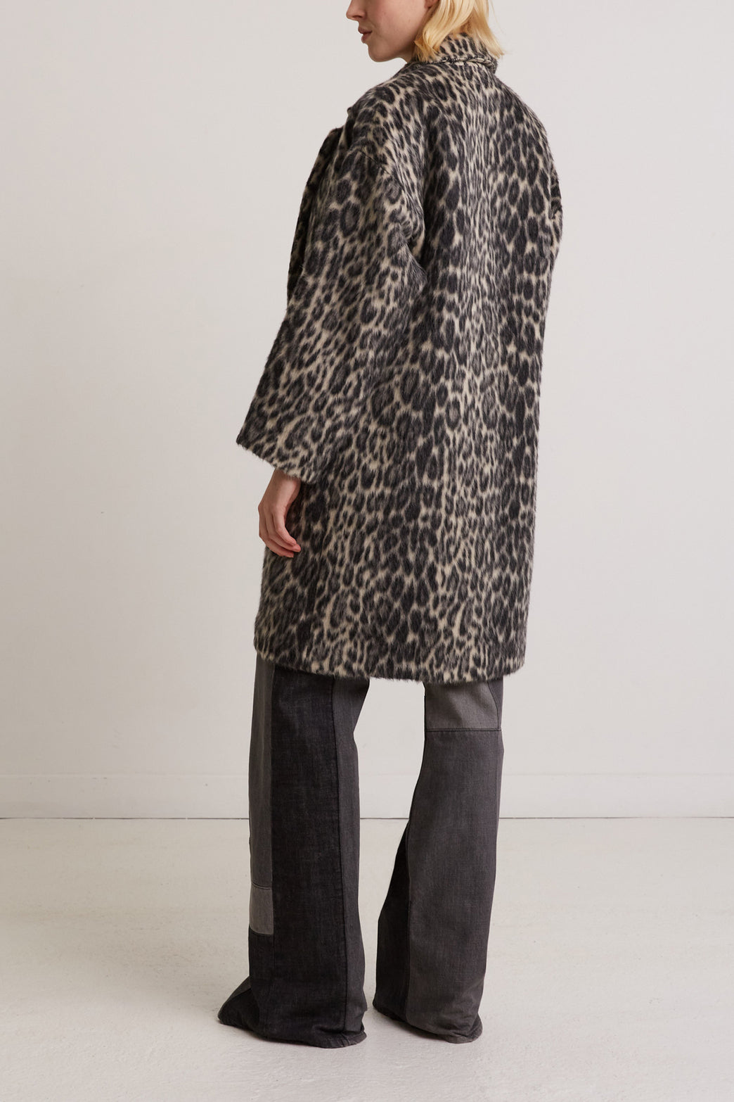 Manteau tailleur en laine alpaga léopard - SELENA Faume - seconde main