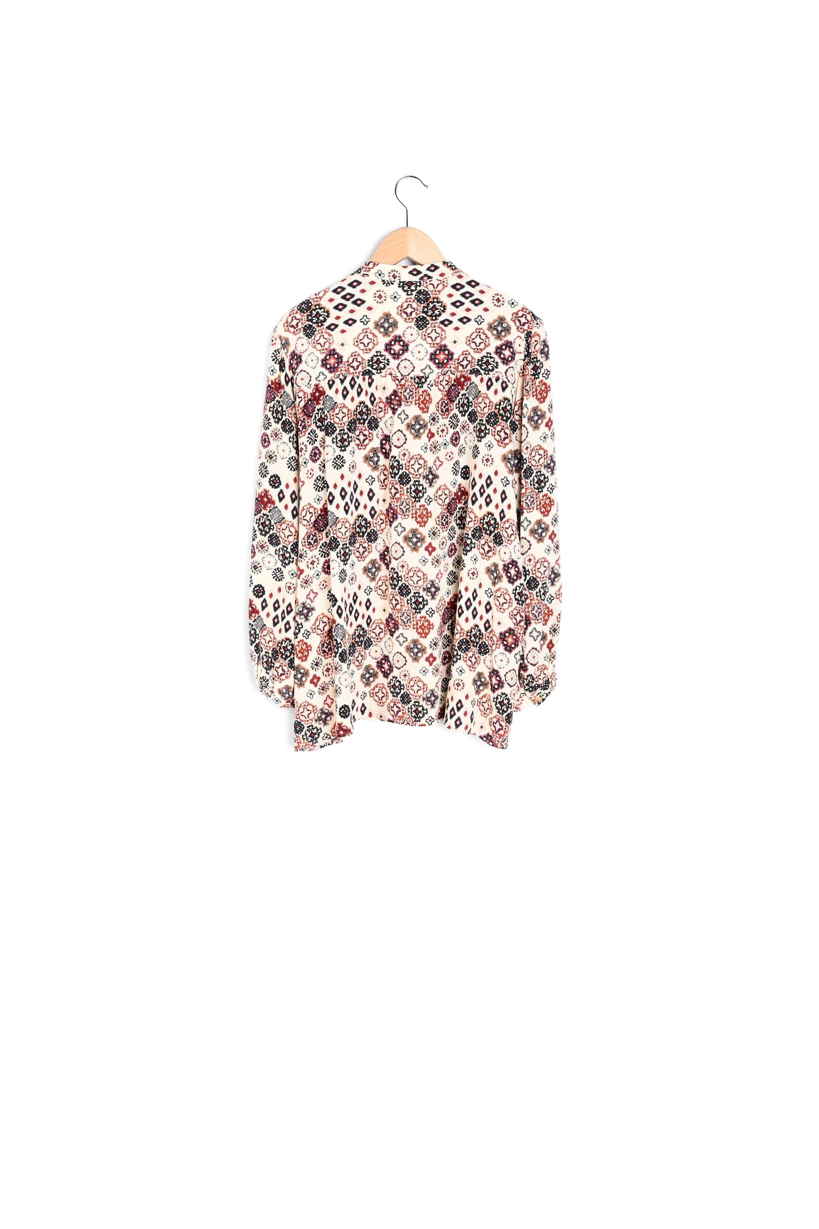 Chemise en crêpe imprimé à motif Ikat - CANCAN Faume - seconde main