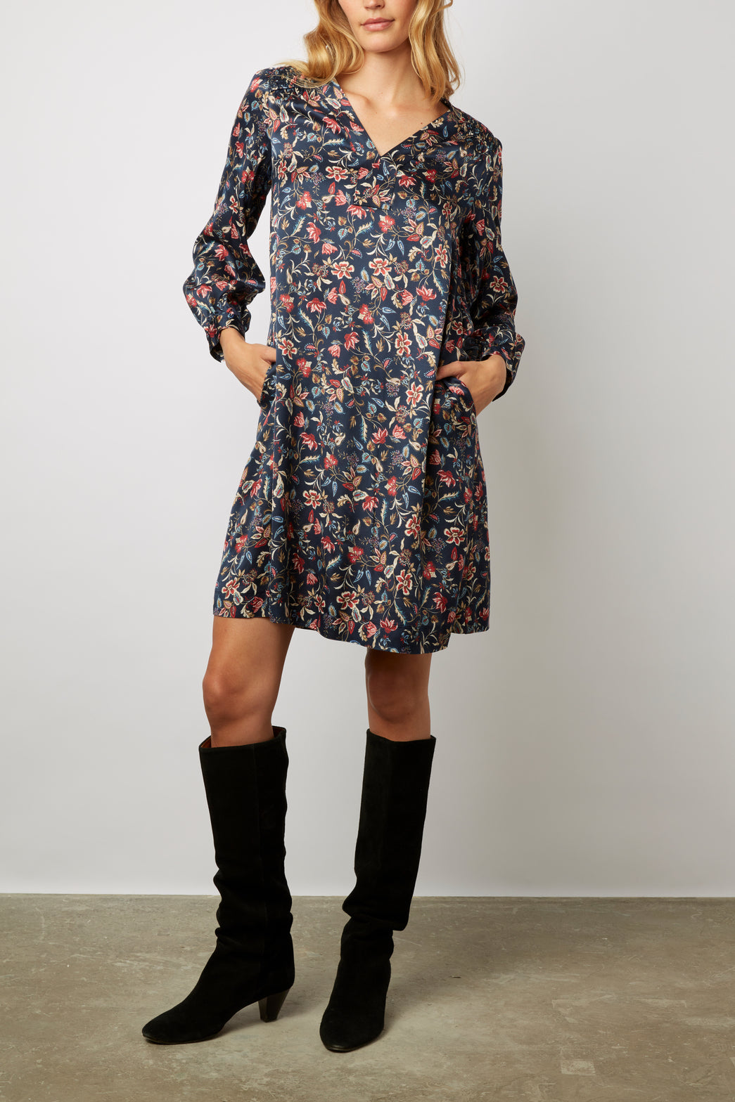 Robe courte et droite imprimé floral - JEMY Faume - seconde main