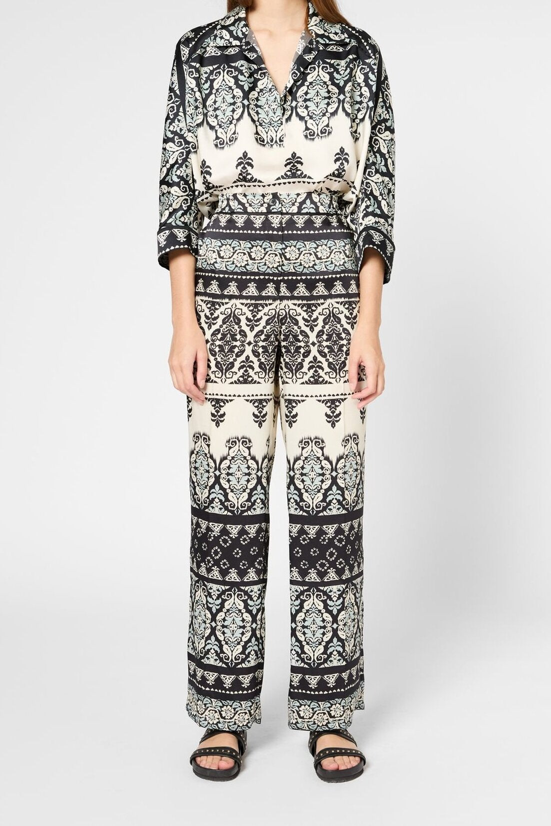Pantalon large satiné imprimé - LANI Faume - seconde main