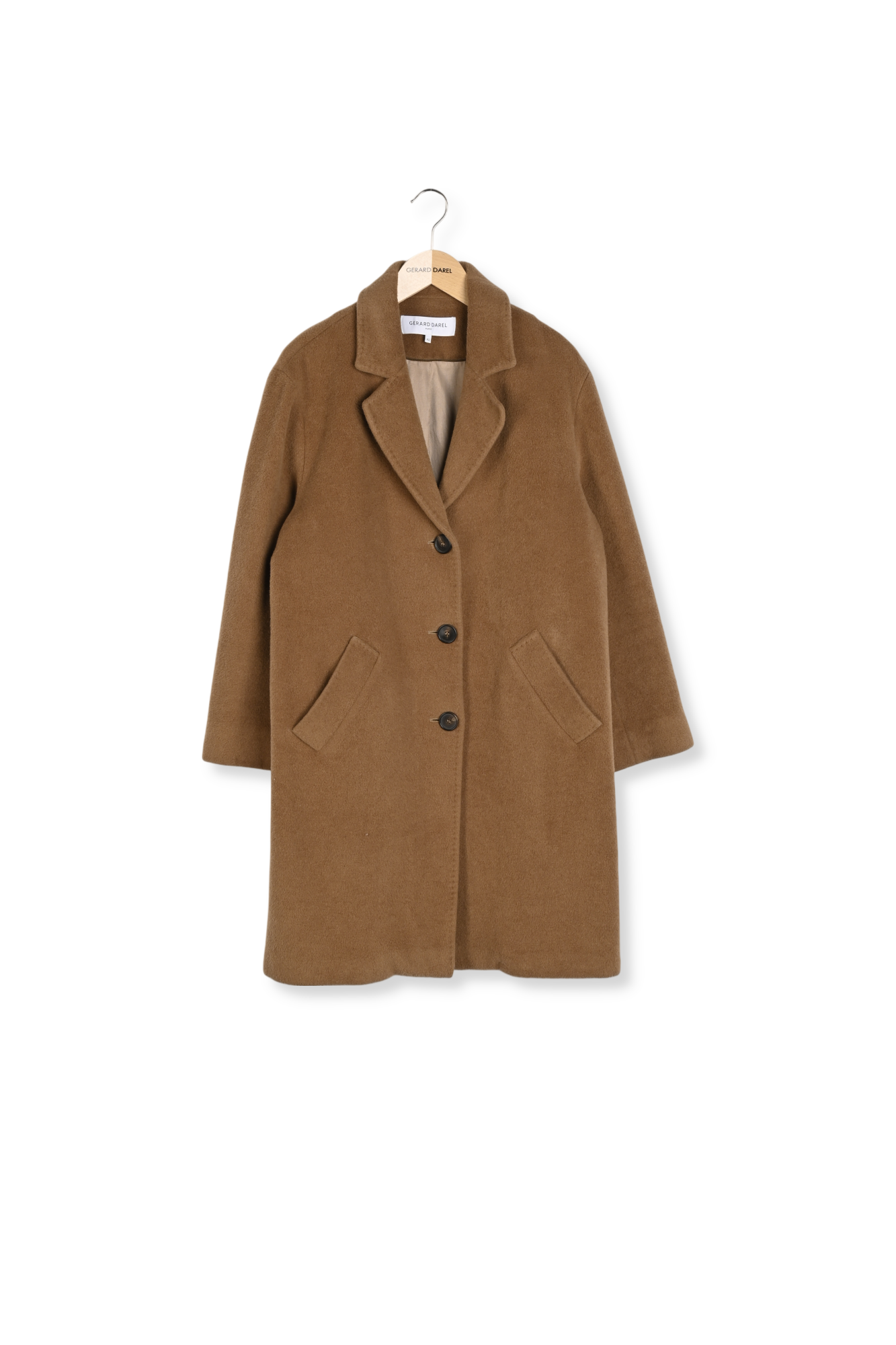 SIMONA - Manteau droit en drap de laine mélangée Faume - seconde main