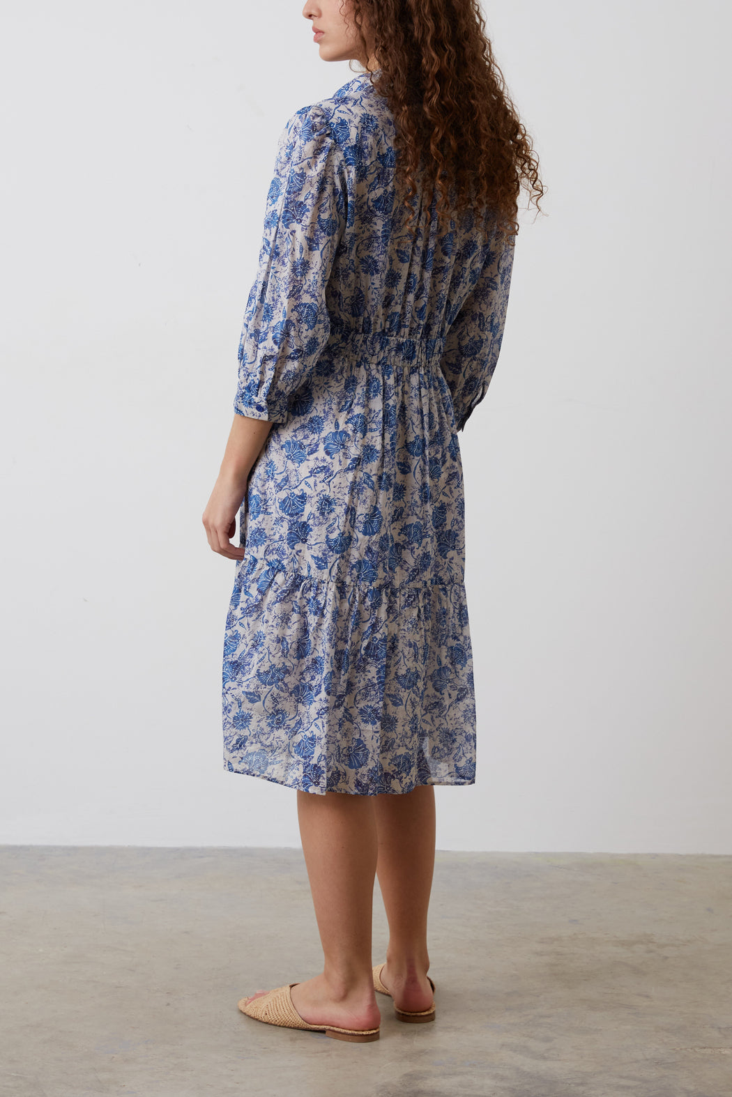 Robe midi en coton imprimé - JASMIN Faume - seconde main