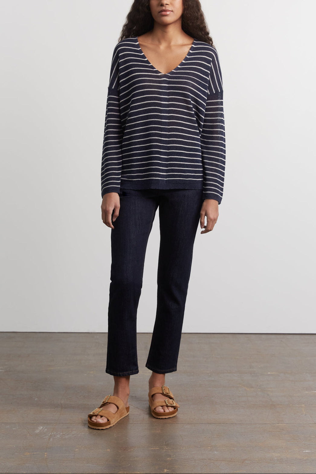 Pull rayé col V - LAELY Faume - seconde main