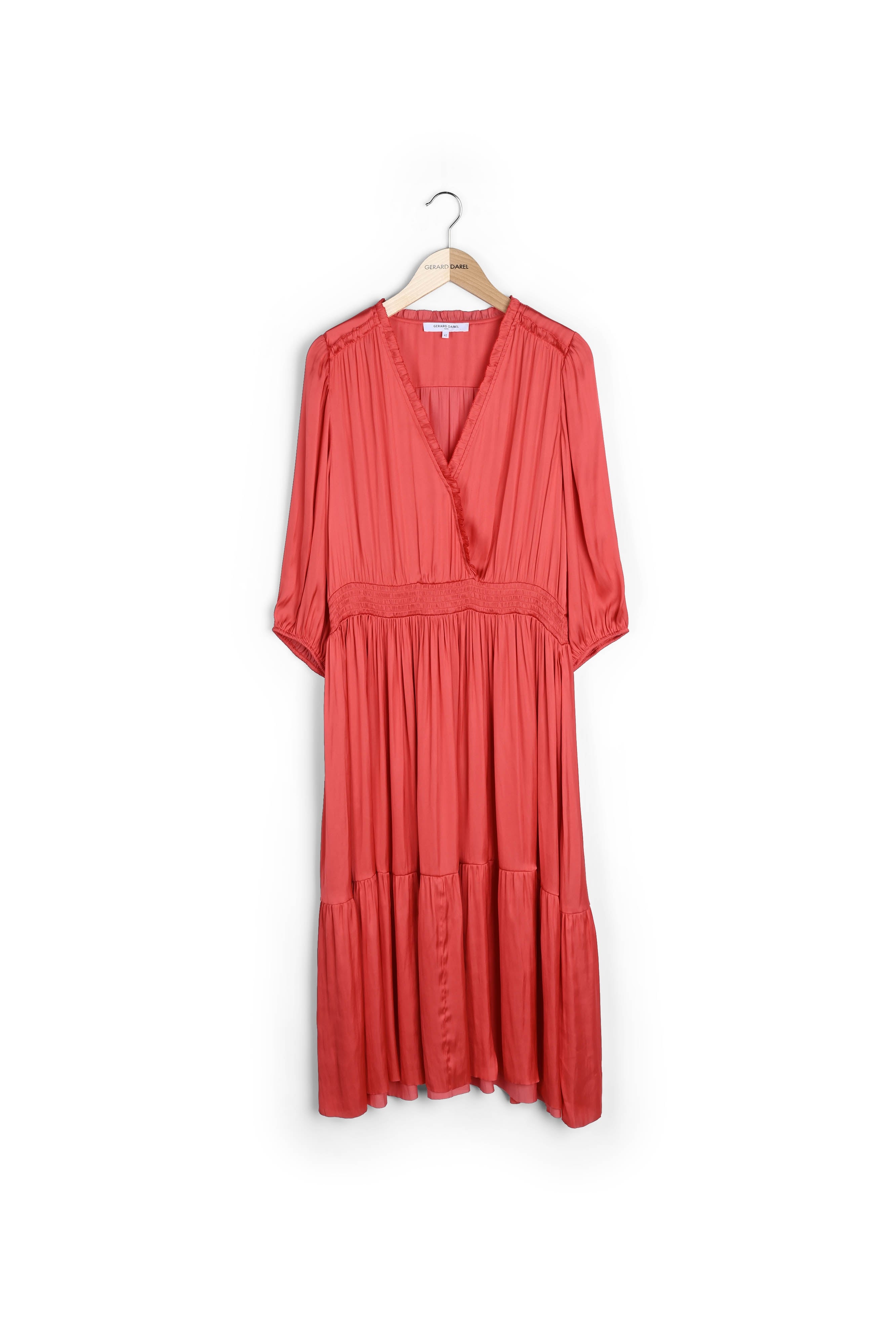 Robe midi en satin à volants - ENDY Faume - seconde main