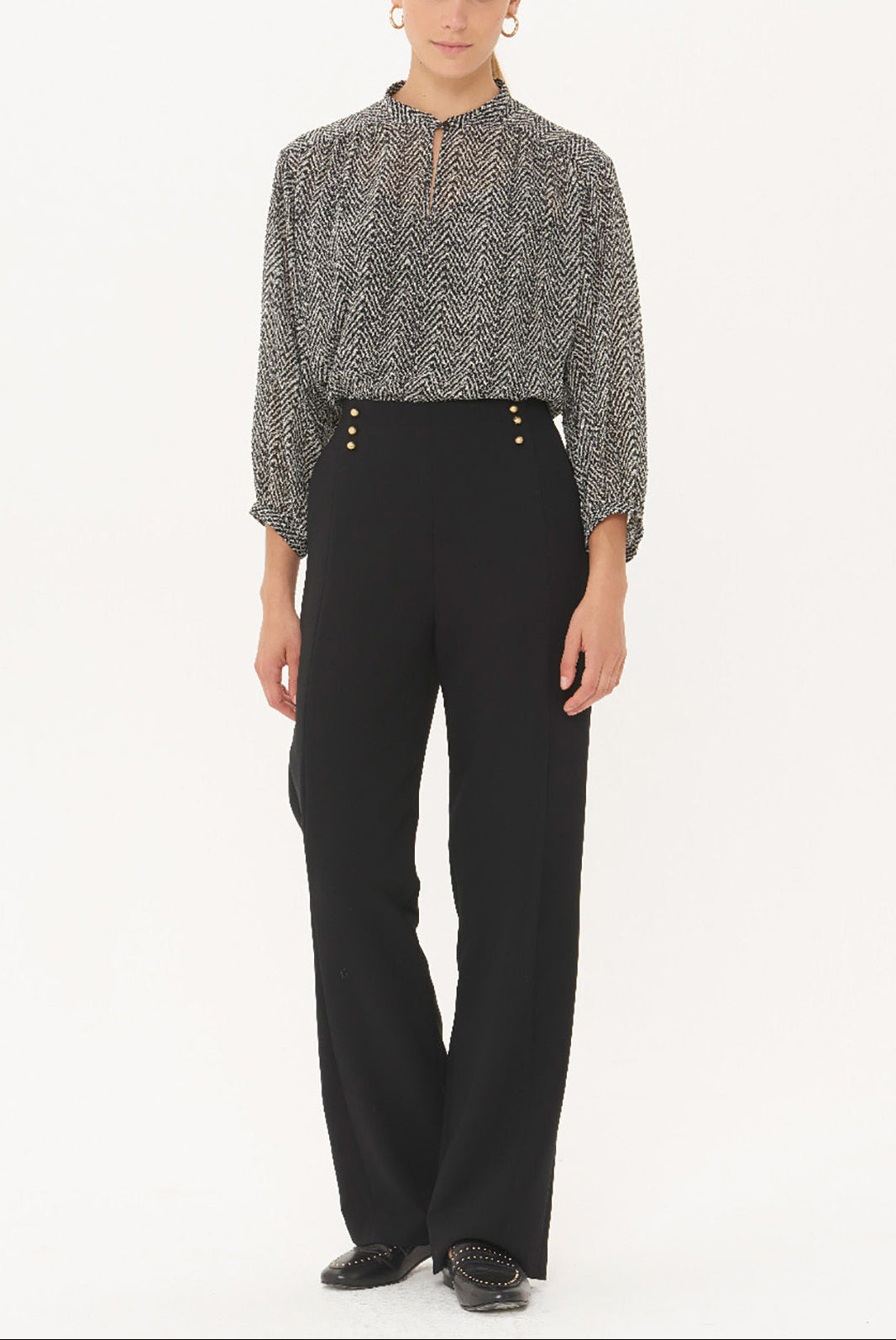 LIO - Pantalon large en crêpe Faume - seconde main