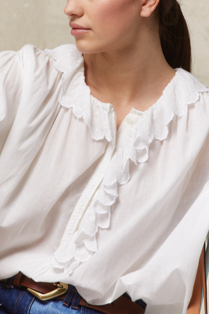 Blouse à détails festonnés - CELESTINE Faume - seconde main