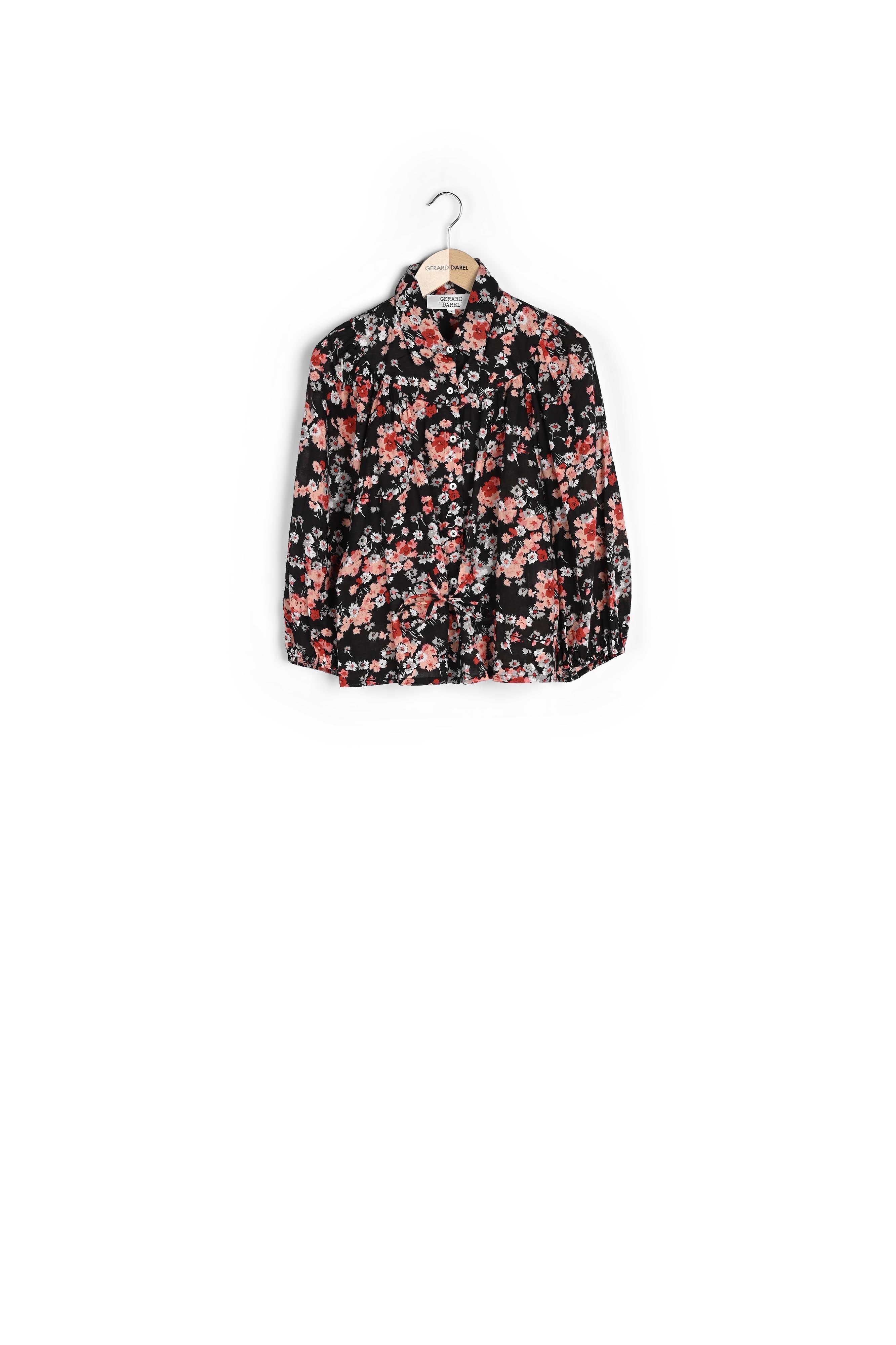 Chemise fleurie en coton et col Claudine - ELTON Faume - seconde main