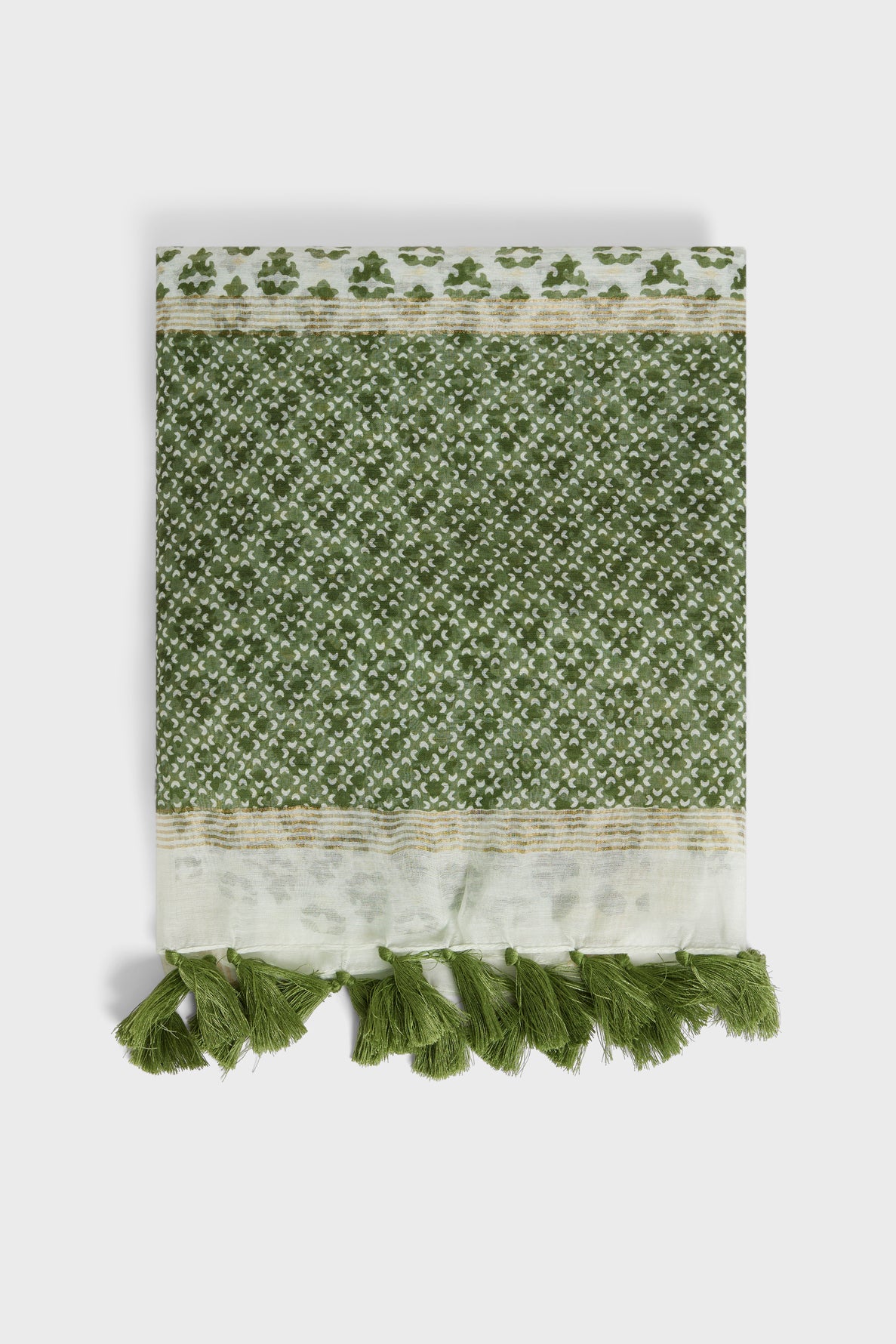 Foulard soie et coton à pompons - GLORIA Faume - seconde main