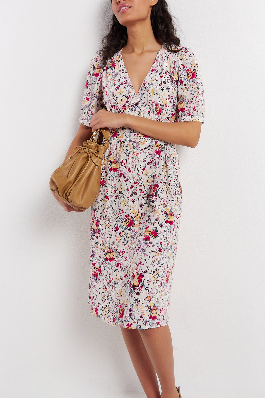 Robe en soie fleurie - JANE Faume - seconde main