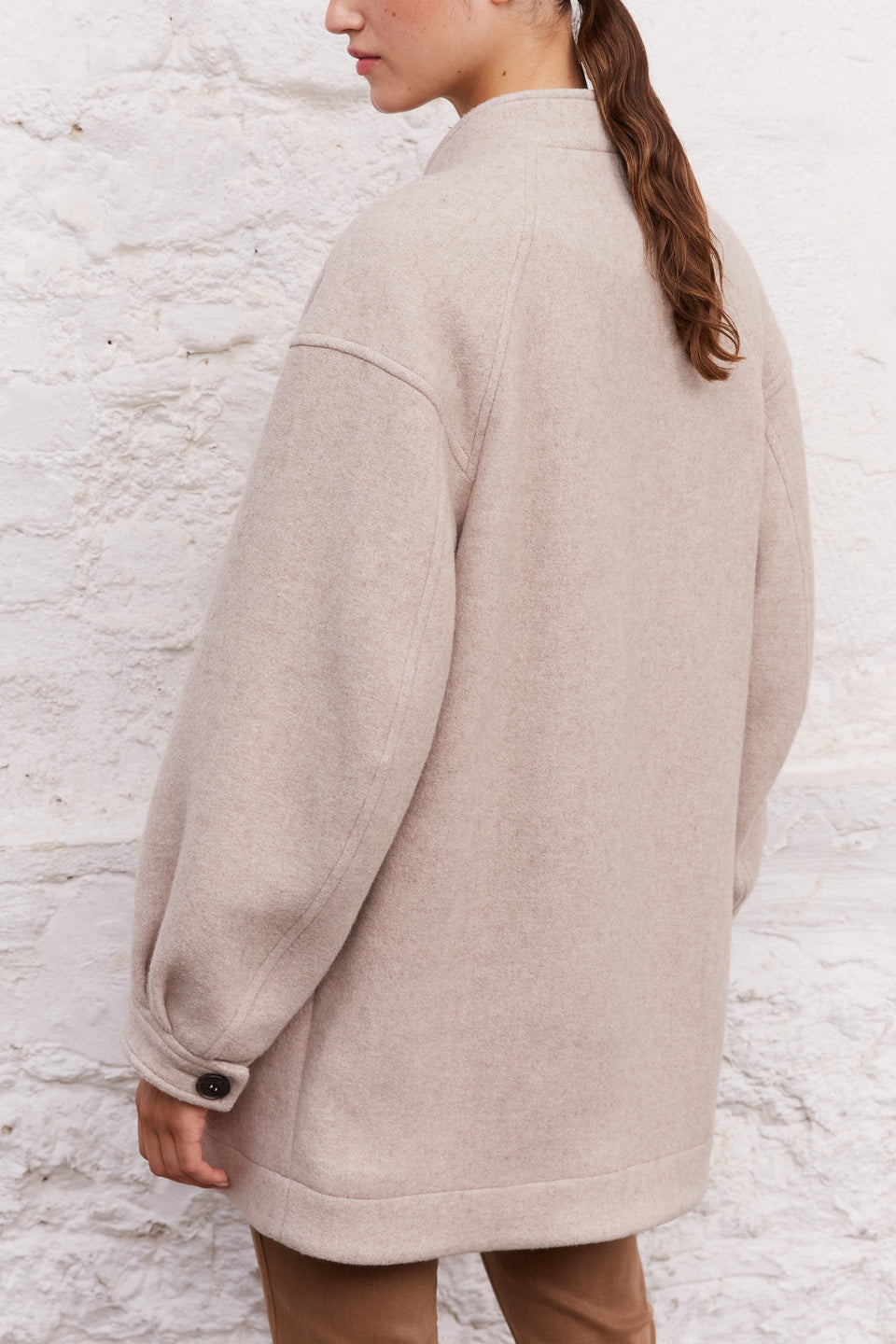 Manteau oversize à boutonnière déportée - SANDIE Faume - seconde main