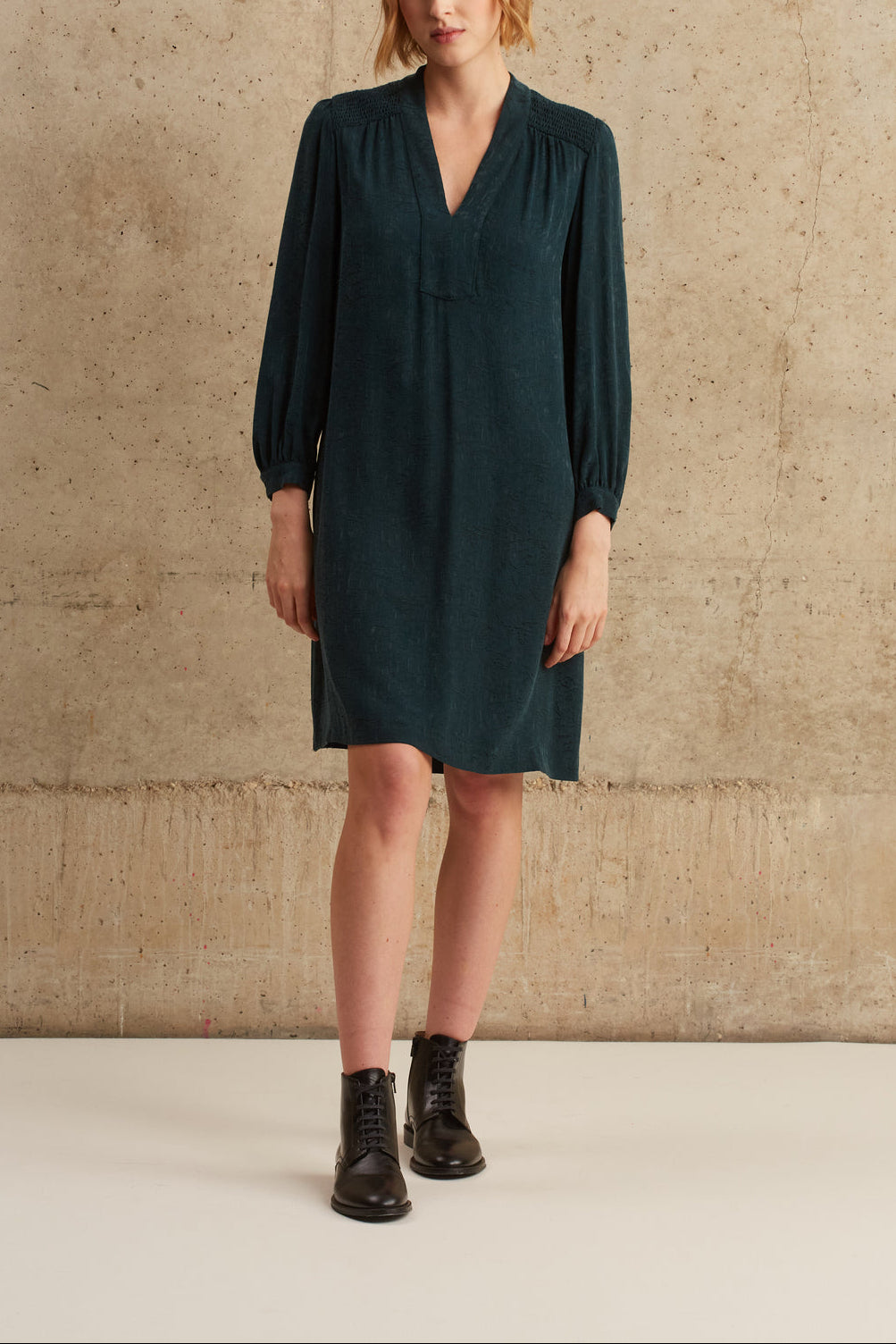 Robe trapèze à smocks - JAIMIE Faume - seconde main