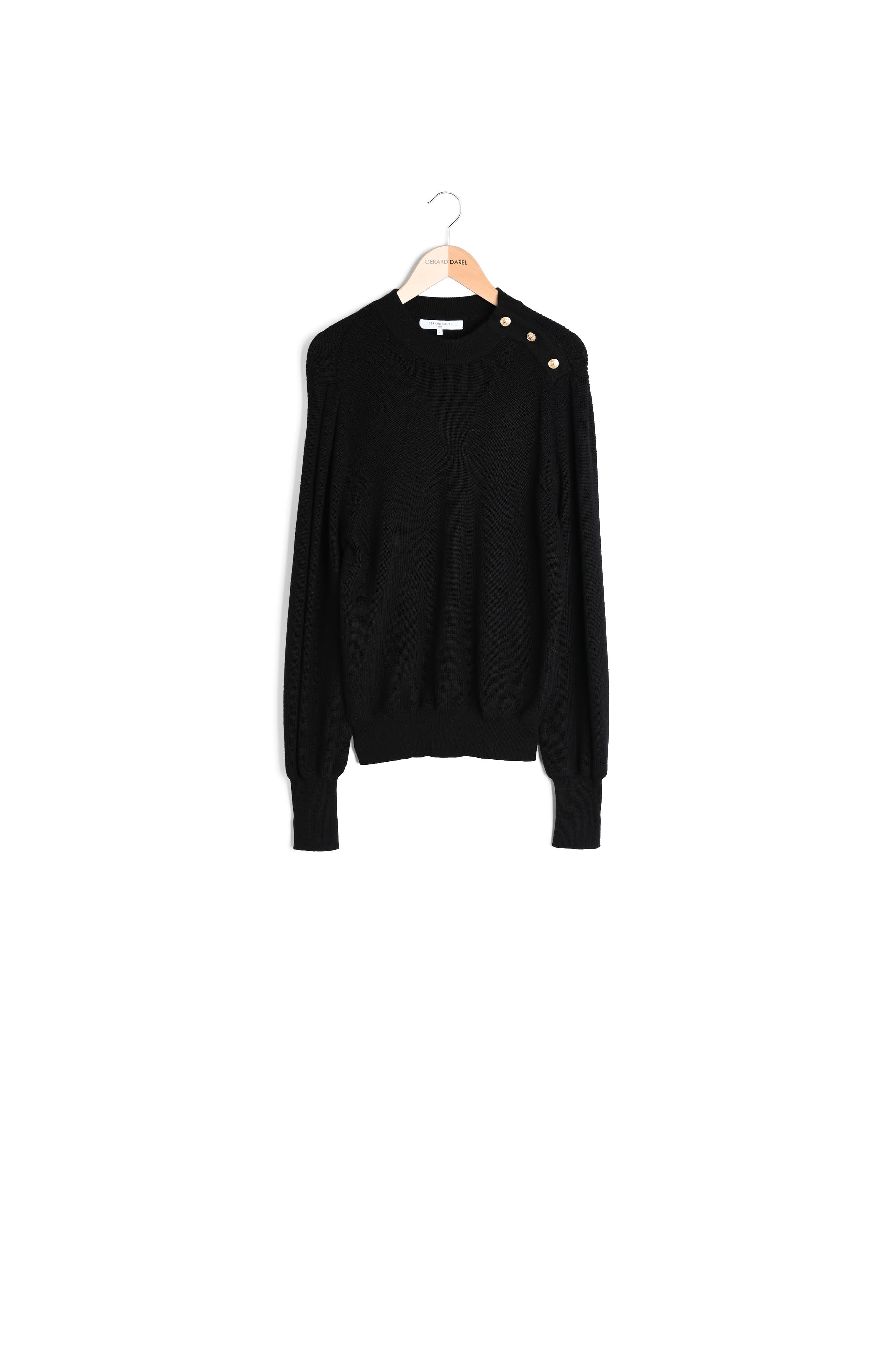 Pull côtelé en laine mérinos et boutons dorés - LAILA Faume - seconde main