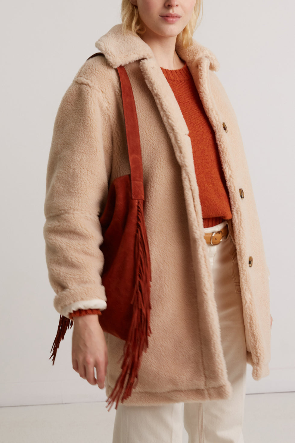 Manteau classique en fausse fourrure - SHARON Faume - seconde main