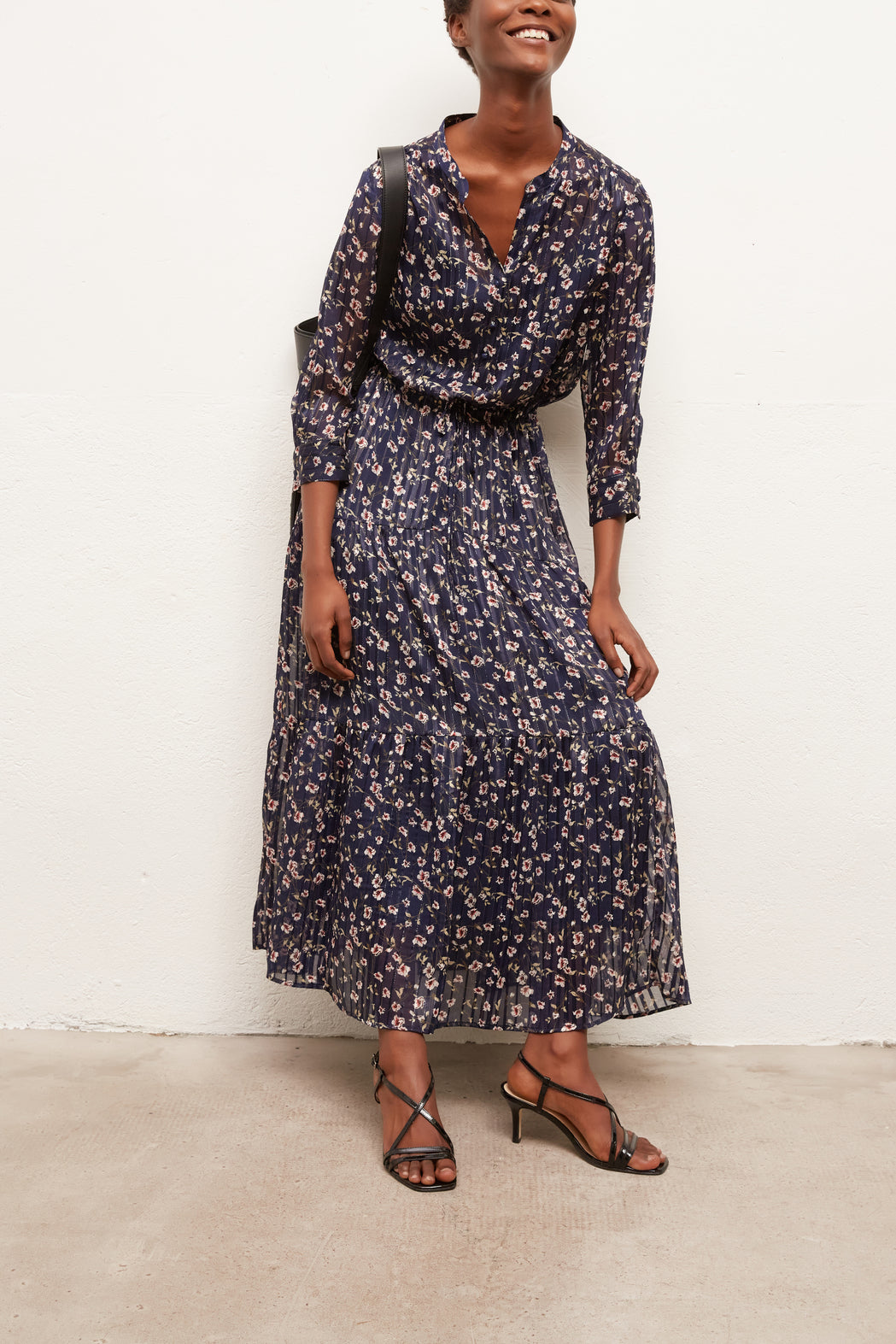 SANDY - Robe longue bohème à imprimé fleurs Faume - seconde main