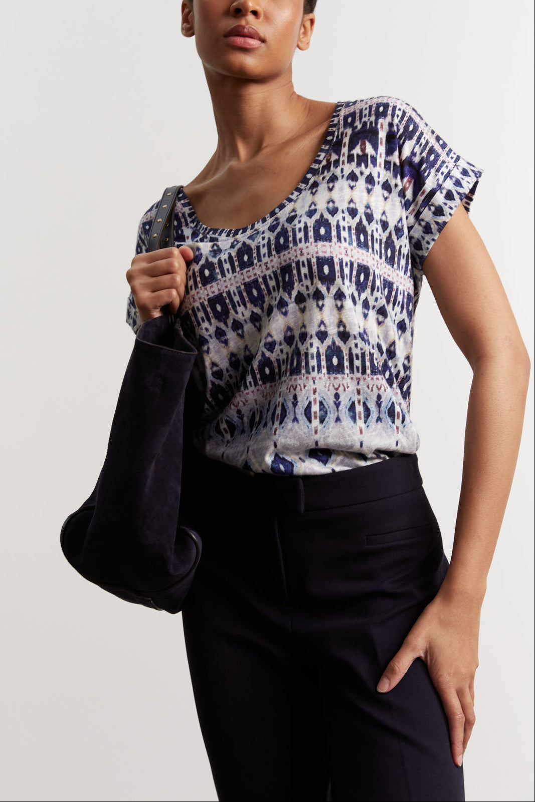 Tee-shirt ethnique en coton mélangé - AALYA Faume - seconde main