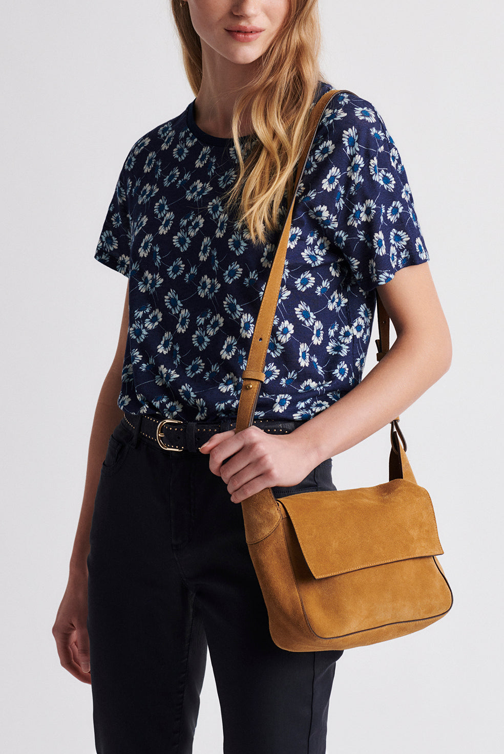 JEN - Tee-shirt en jersey à imprimé floral Faume - seconde main