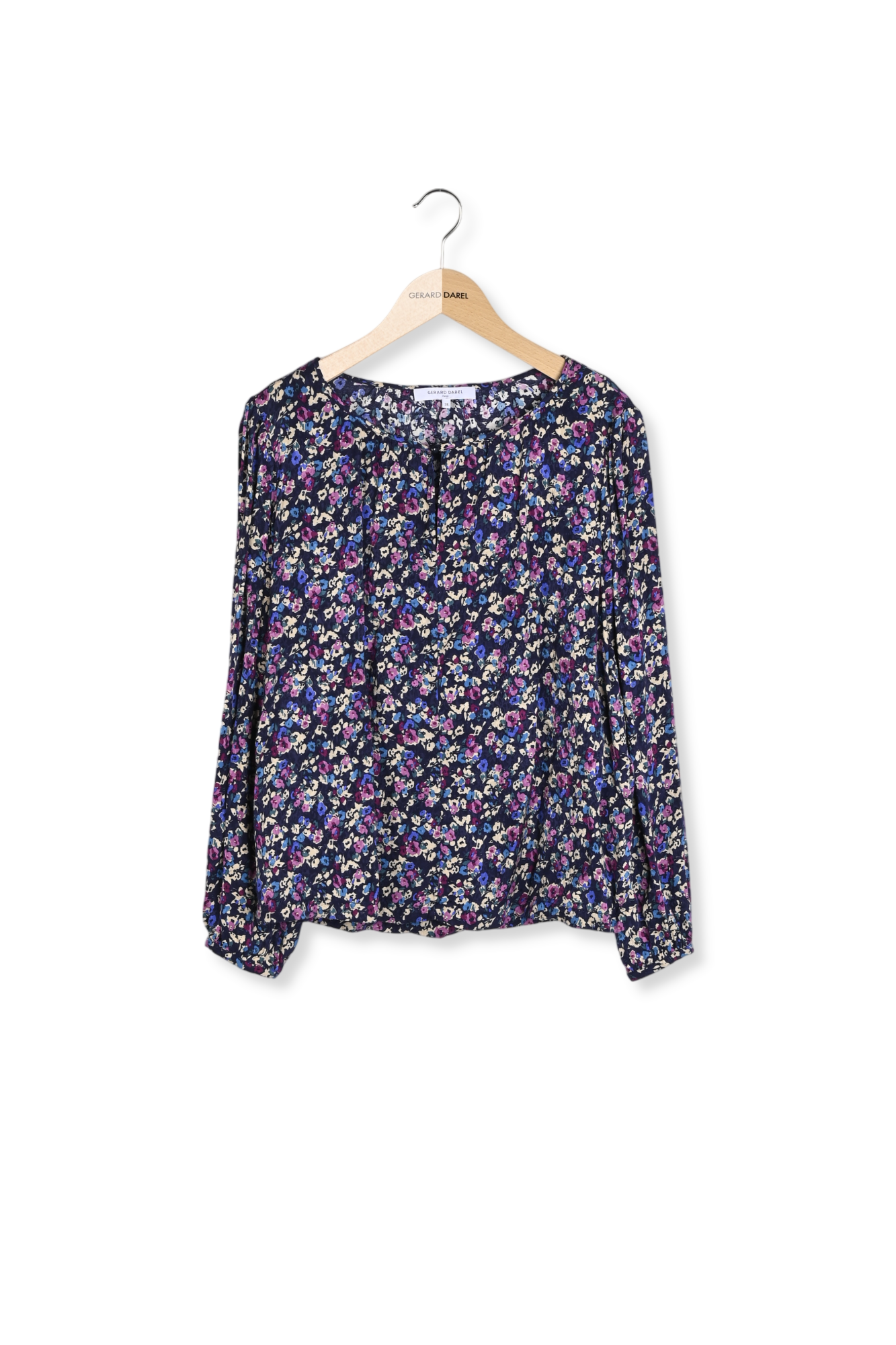 Blouse fleurs et jacquard - BRITTANIA Faume - seconde main