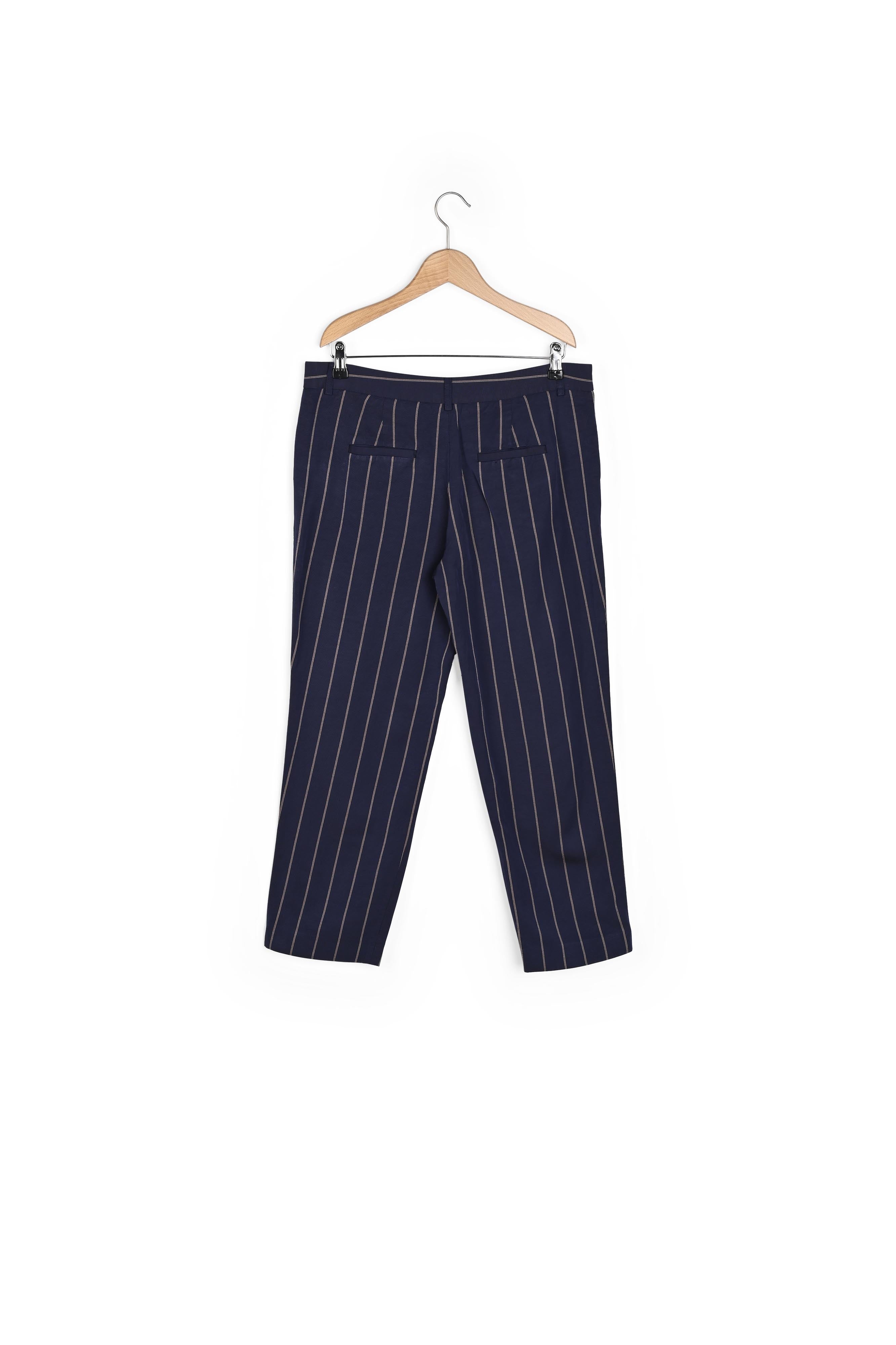 MIRELLA - Pantalon 7/8 à rayures en lin mélangé Faume - seconde main