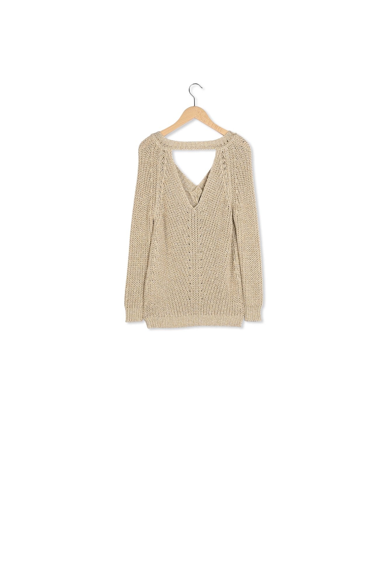 ELODIA - Pull en maille torsadée avec Lurex Faume - seconde main