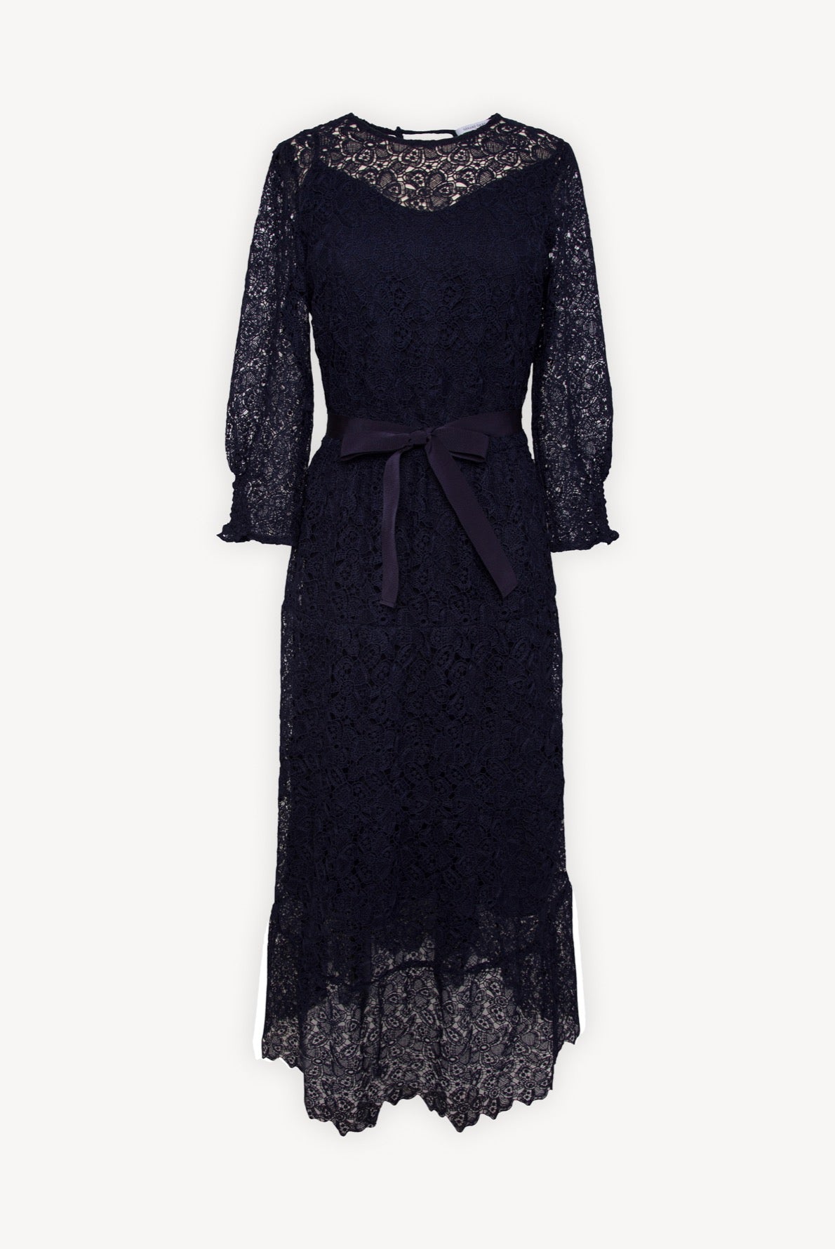 SVEVA - Robe longue en dentelle Faume - seconde main