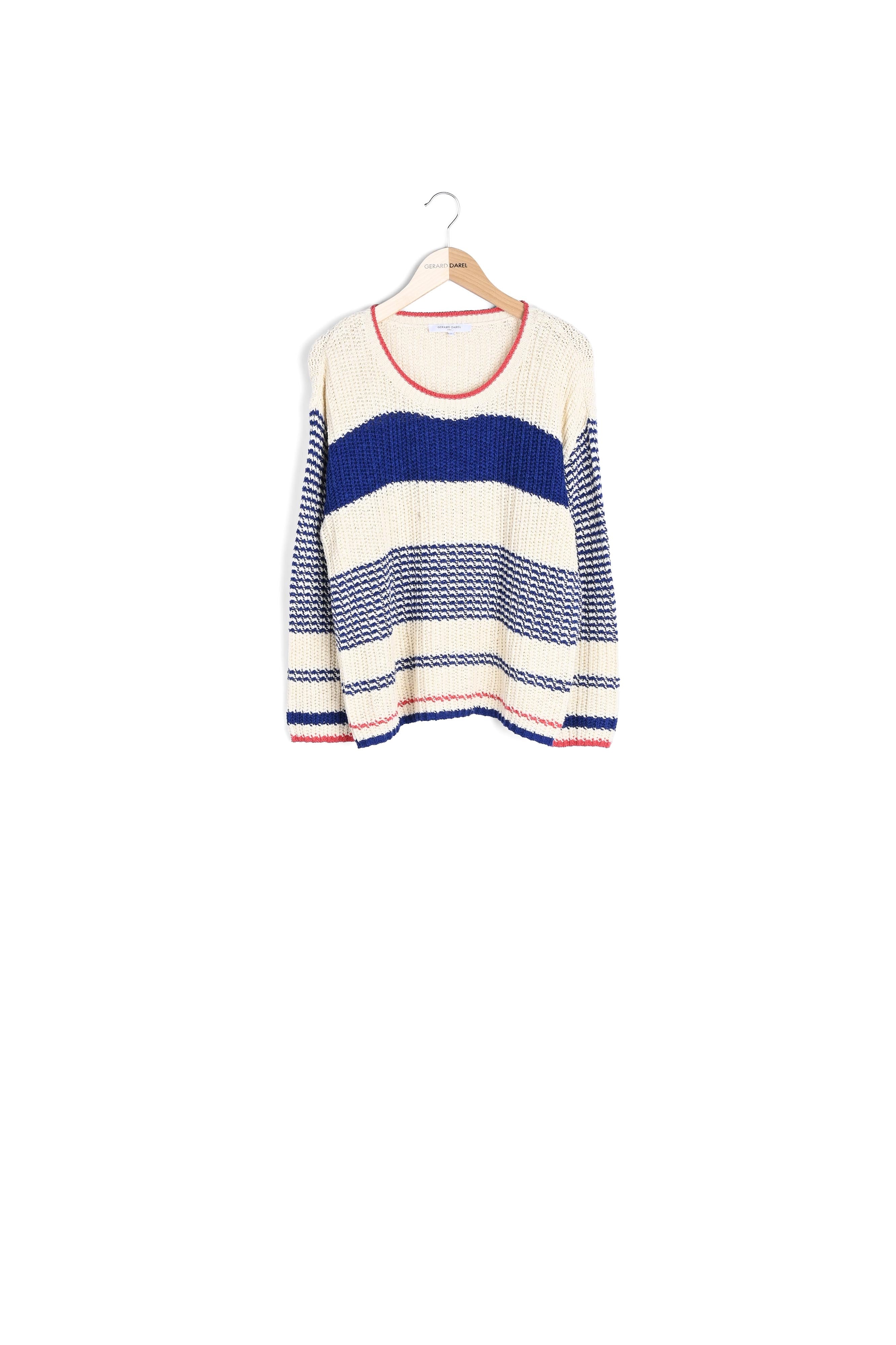 ERMINA - Pull en coton et lin à rayures Faume - seconde main