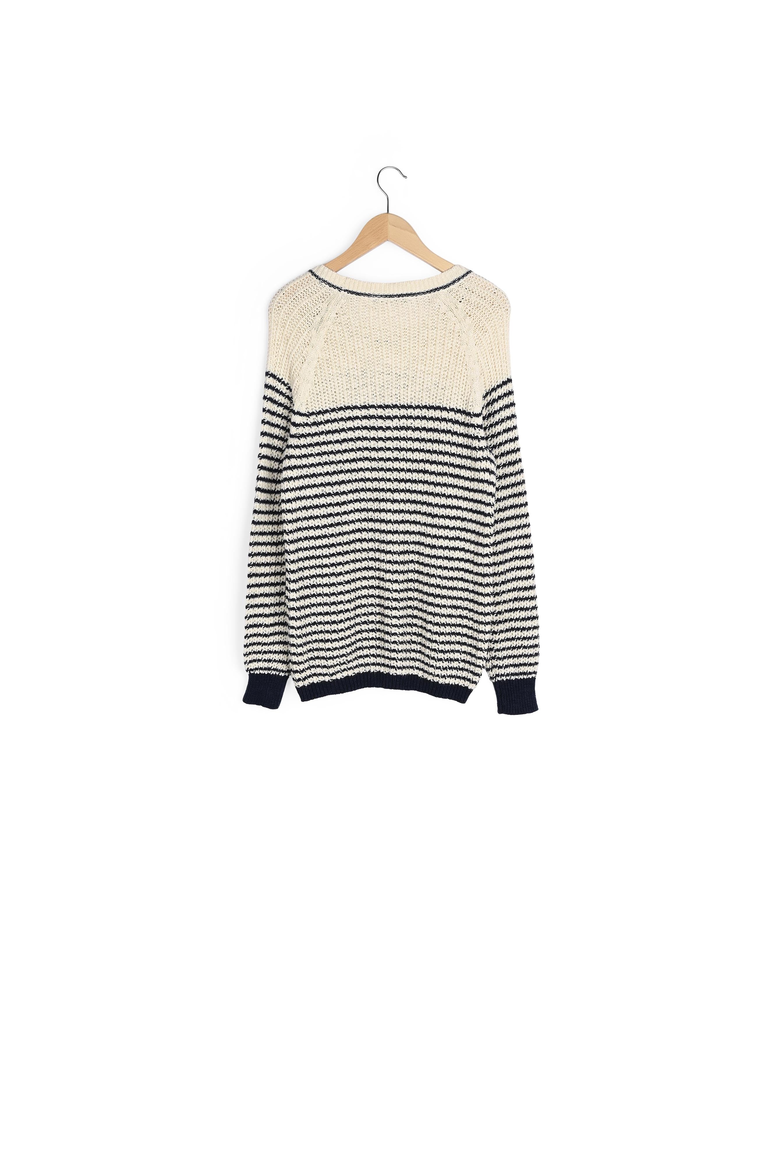 ELVEZIA - Pull à rayures en maille fantaisie Faume - seconde main