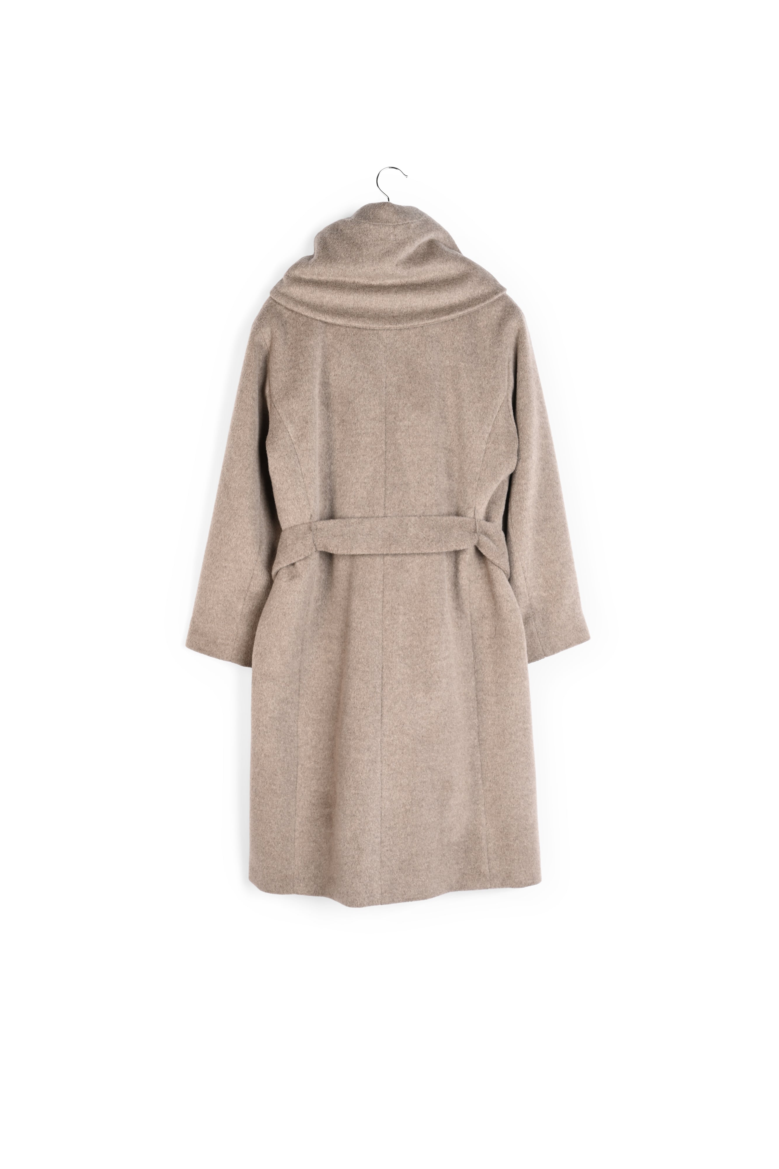 Manteau col châle en laine vierge et angora - SEMRA Faume - seconde main